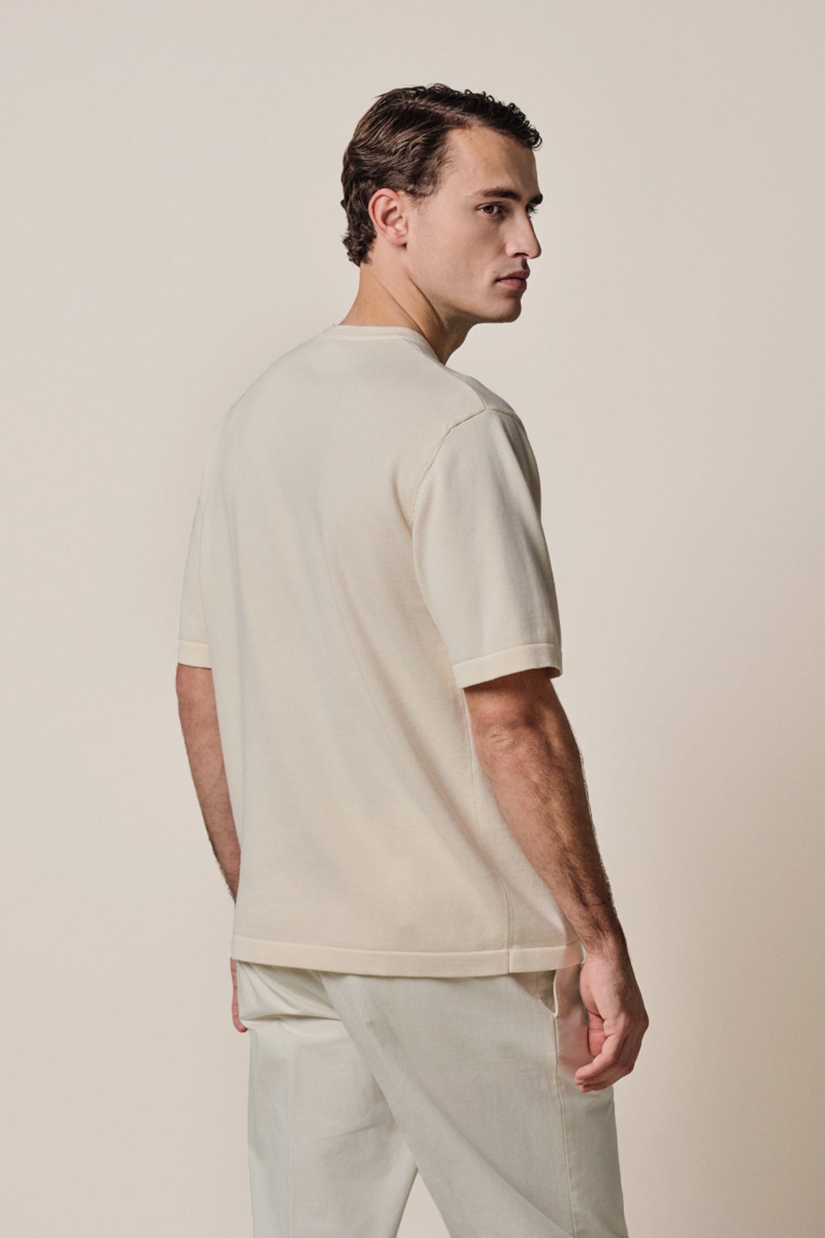 Off-white katoenen t-shirt borstzak