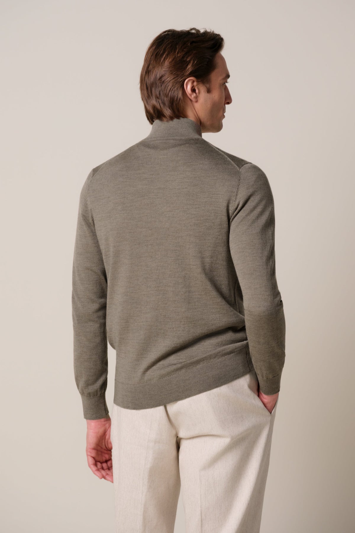 Bruine merino half zip