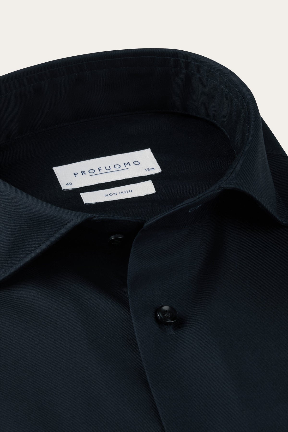 Navy two-ply twill overhemd