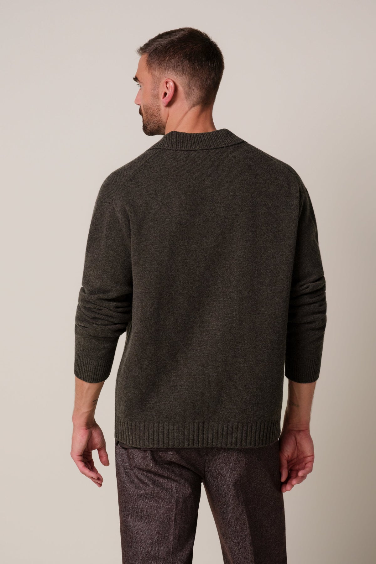 Donkerbruine soft wollen cardigan