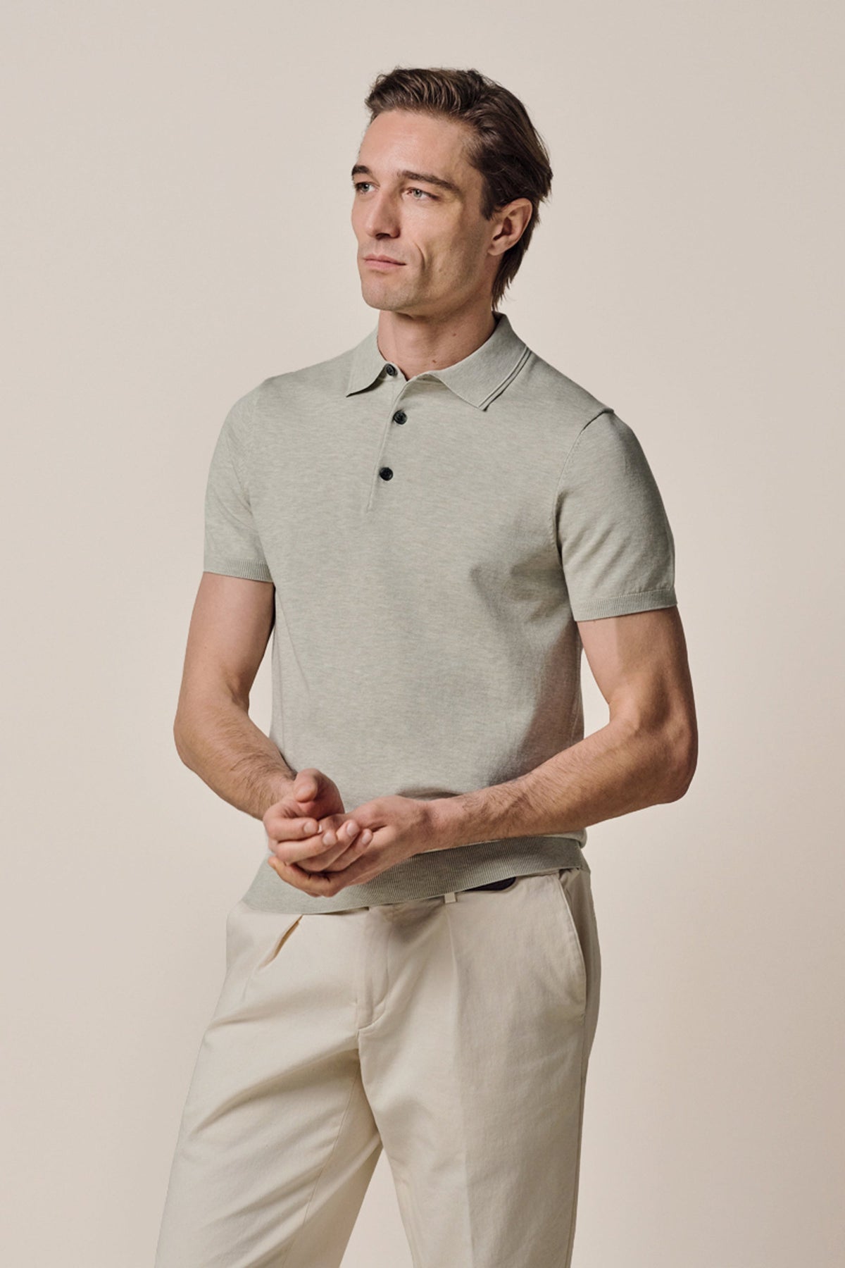 Lichtgroene Luxury Basic polo