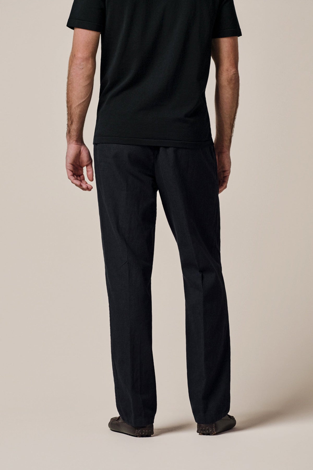 Navy linnen loose fit broek