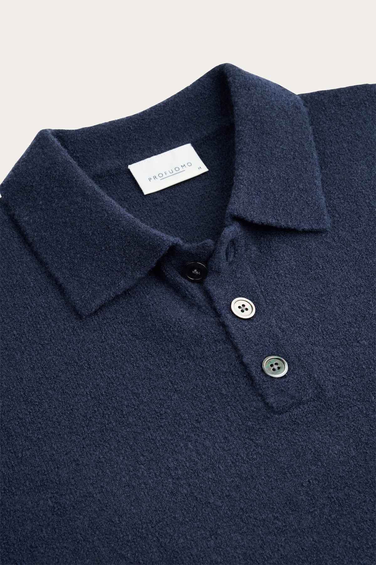 Blauwe boiled wollen polo