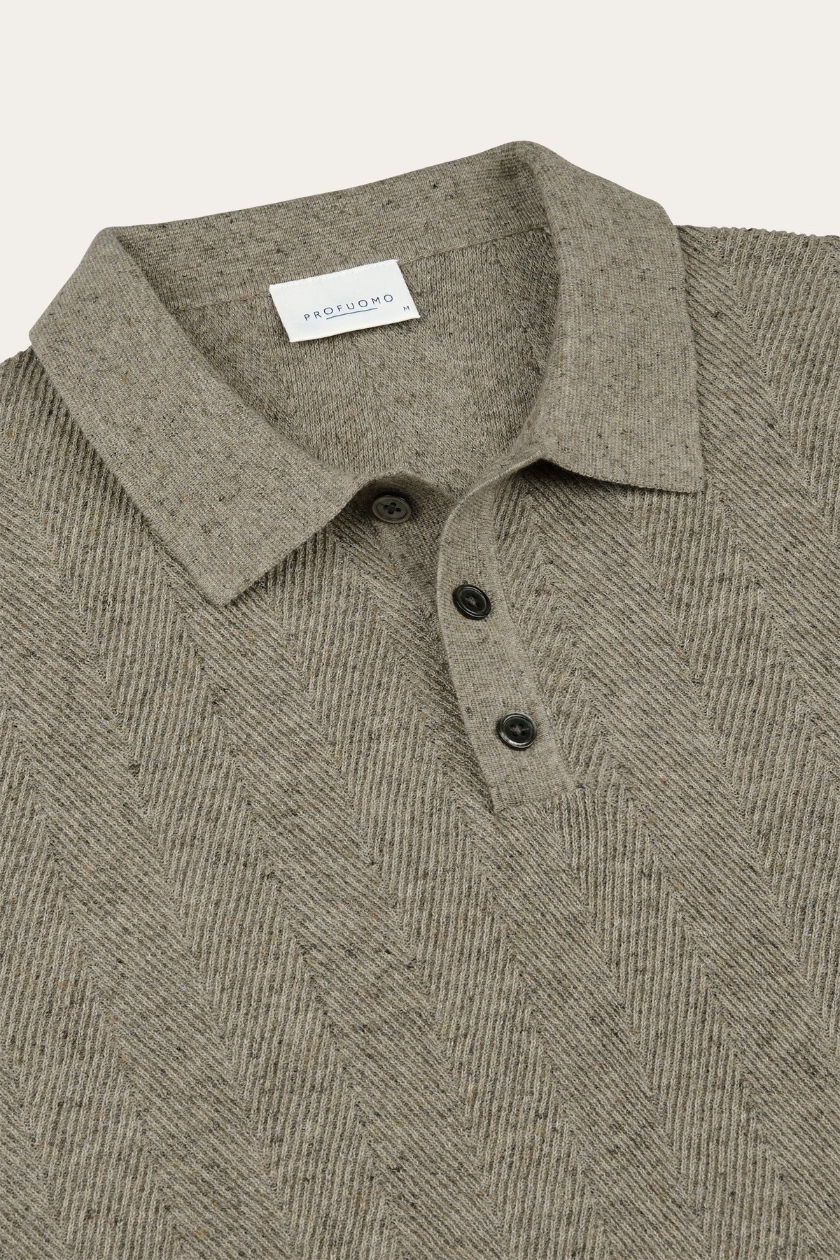 Beige visgraat polo