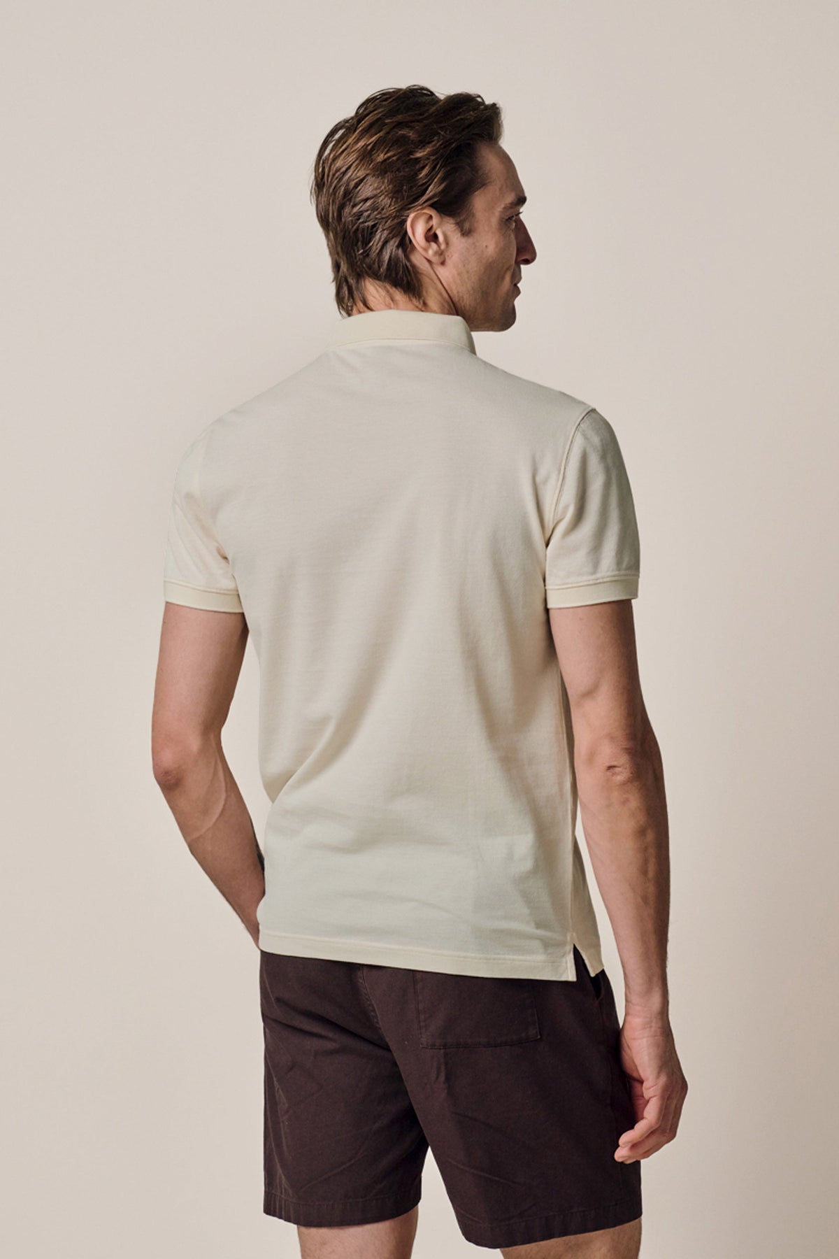 Off-white stretch piqué polo