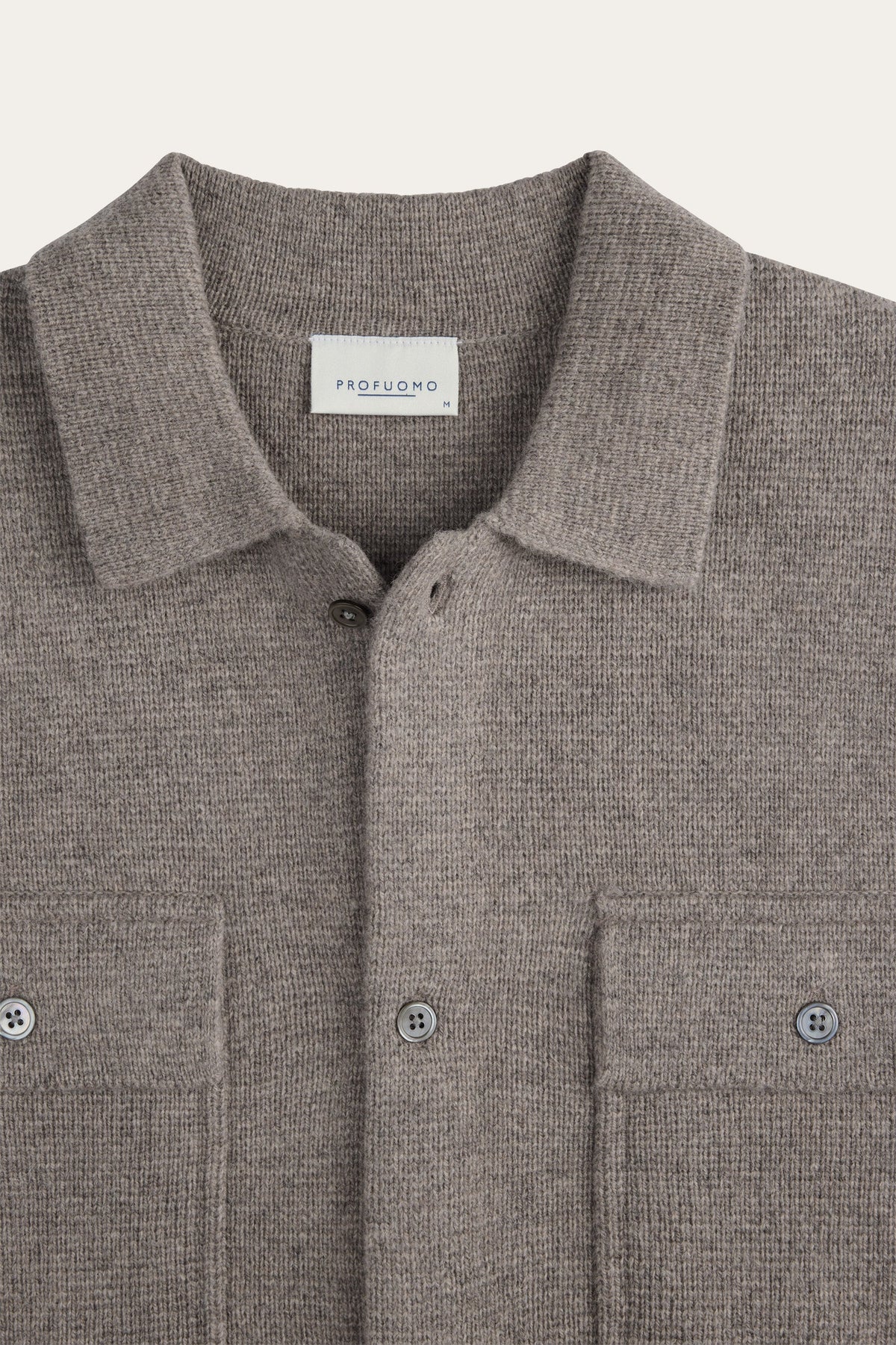 Taupe merino wollen overshirt