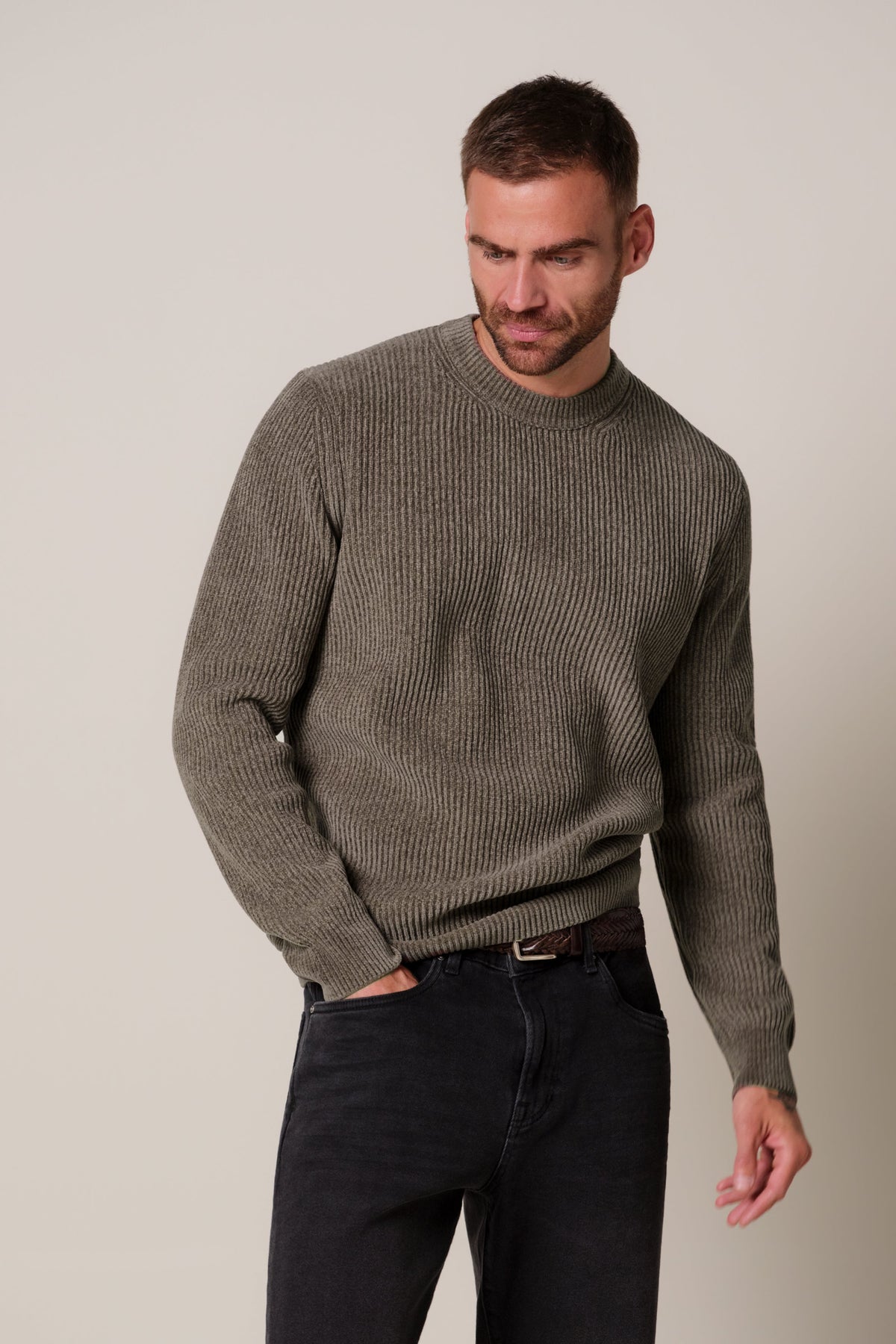 Bruine chenille crewneck