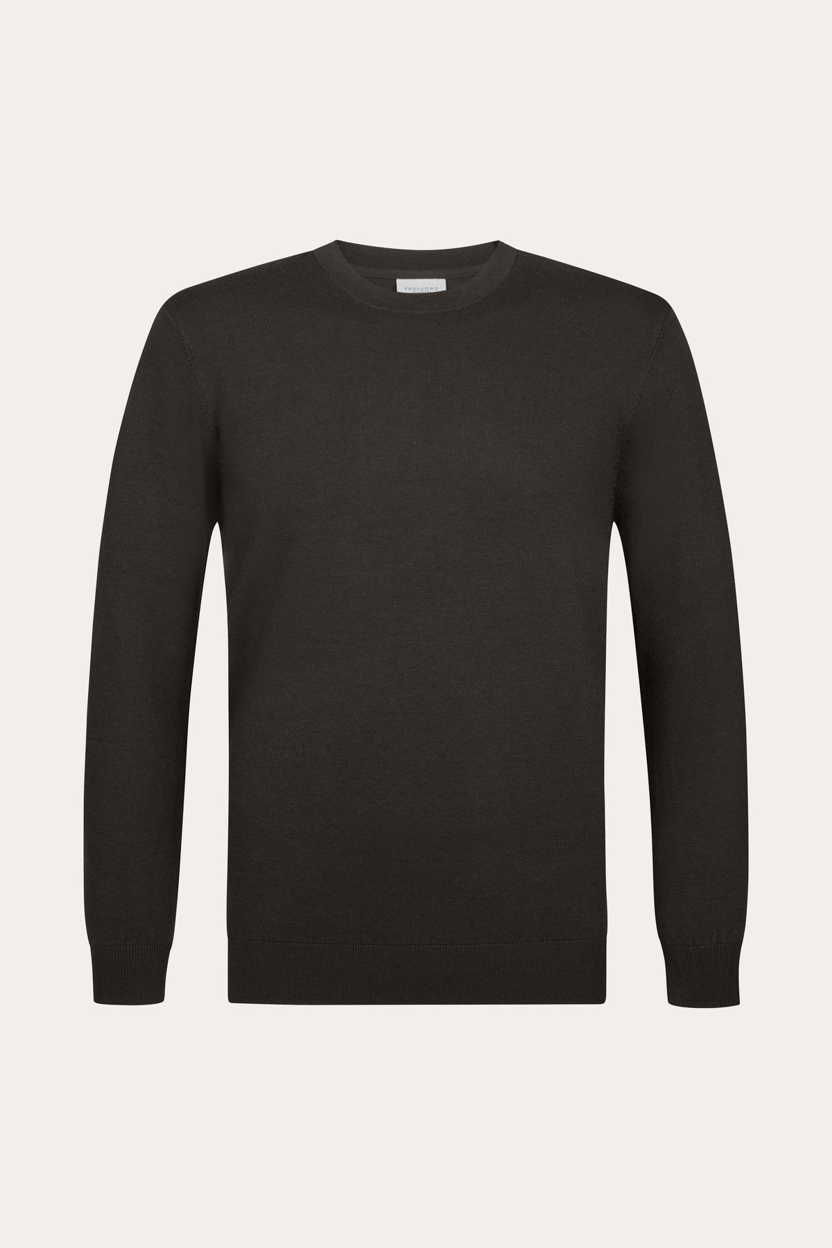 Donkerbruine Luxury Basic crewneck