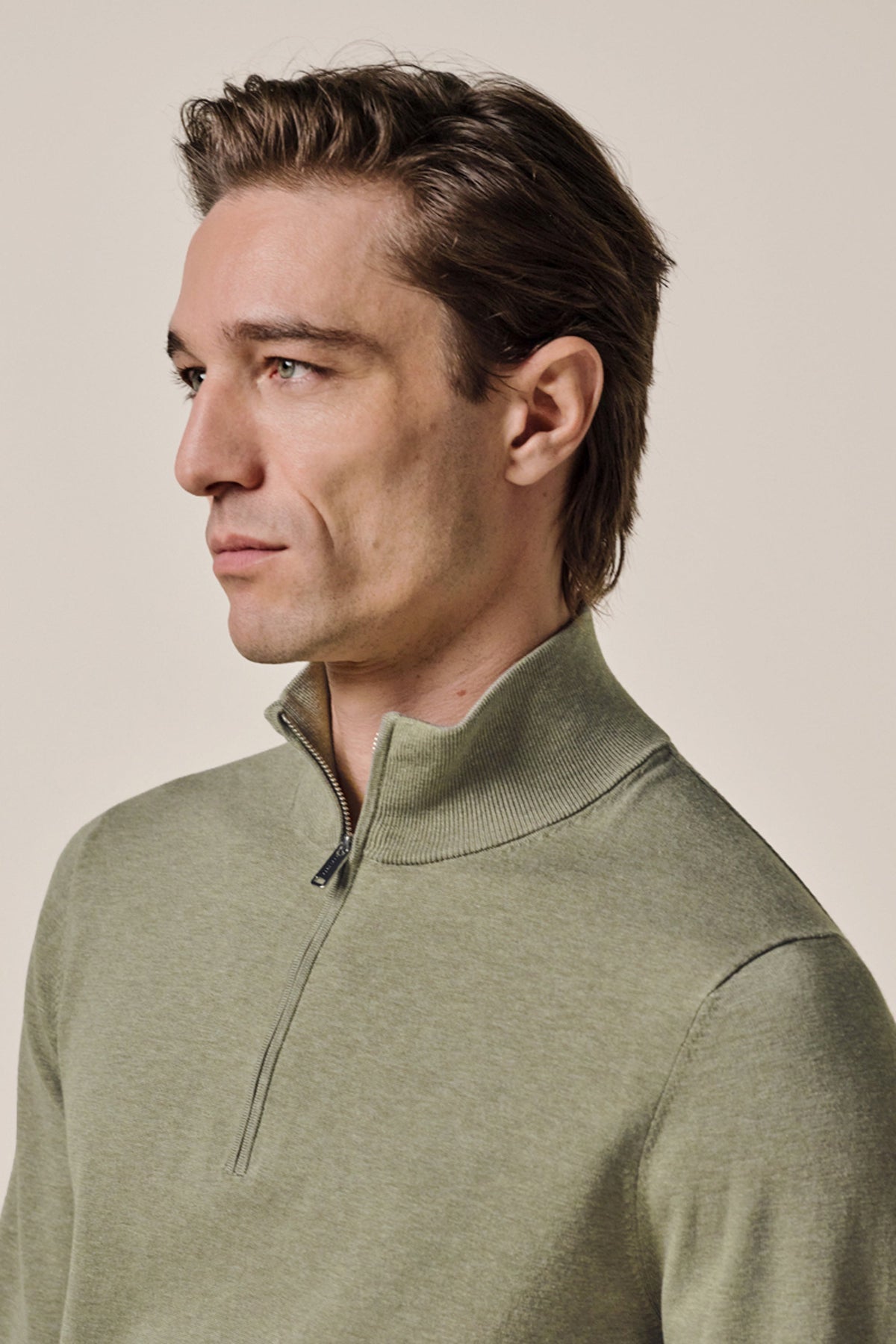 Groene Luxury Basic half zip