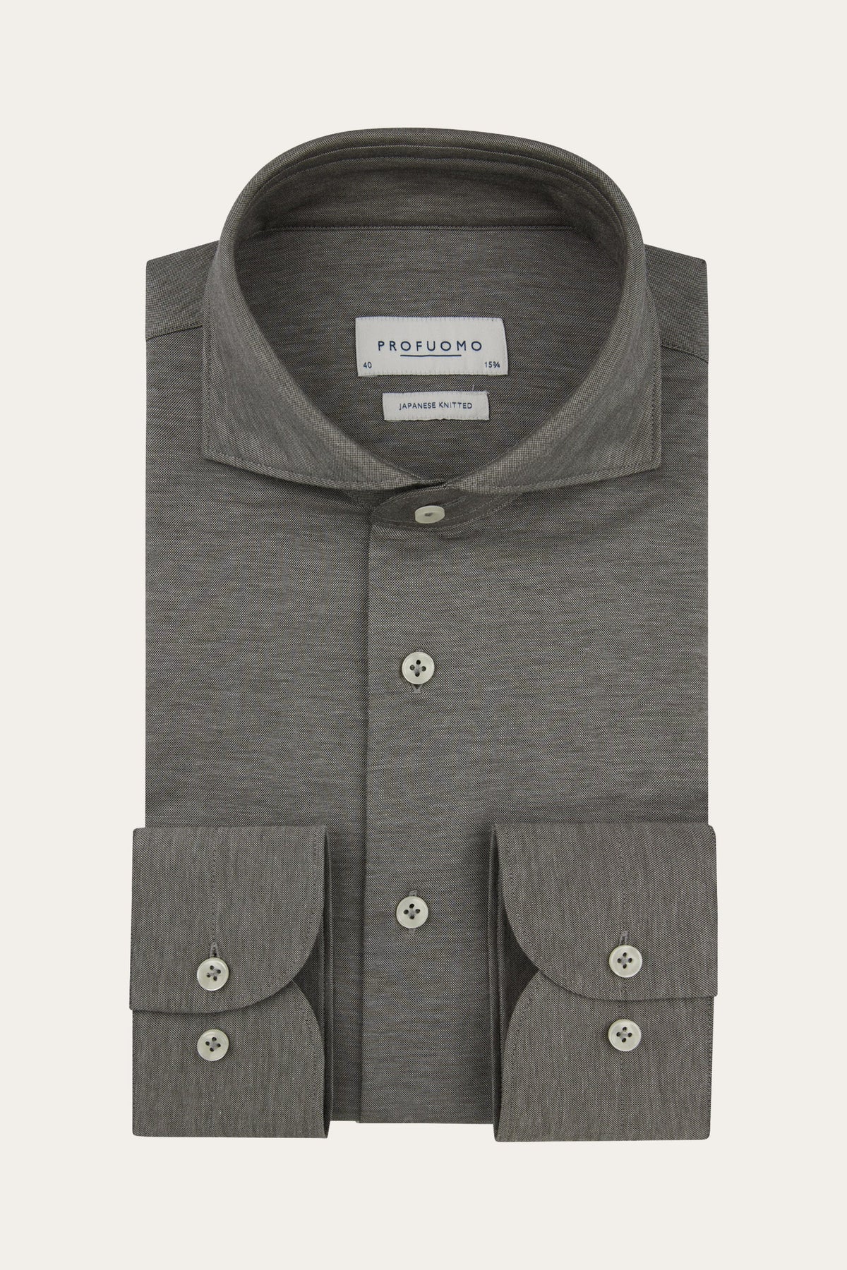 Bruin Japanese knitted overhemd