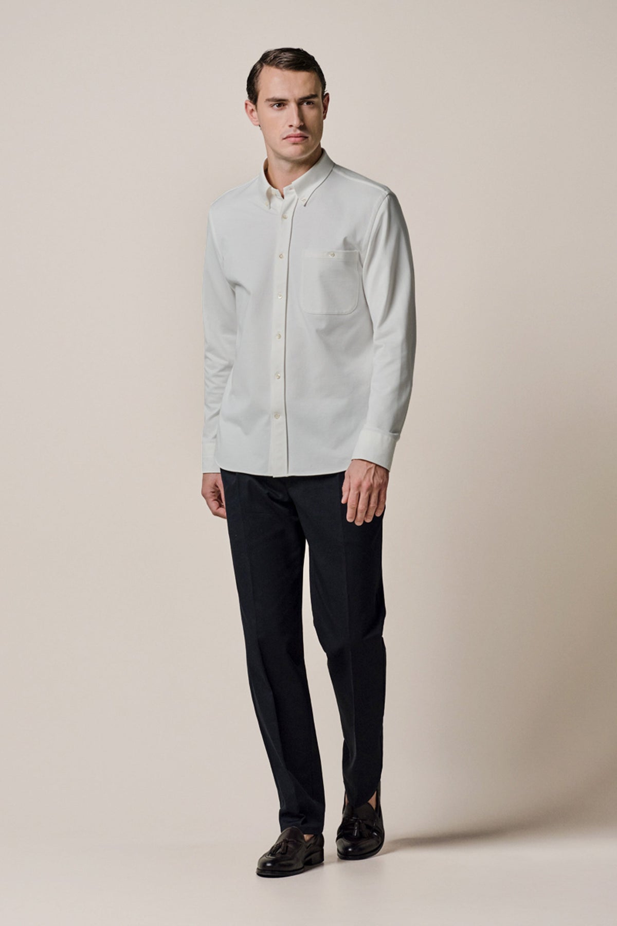 Wit casual Japanse Knitted overhemd
