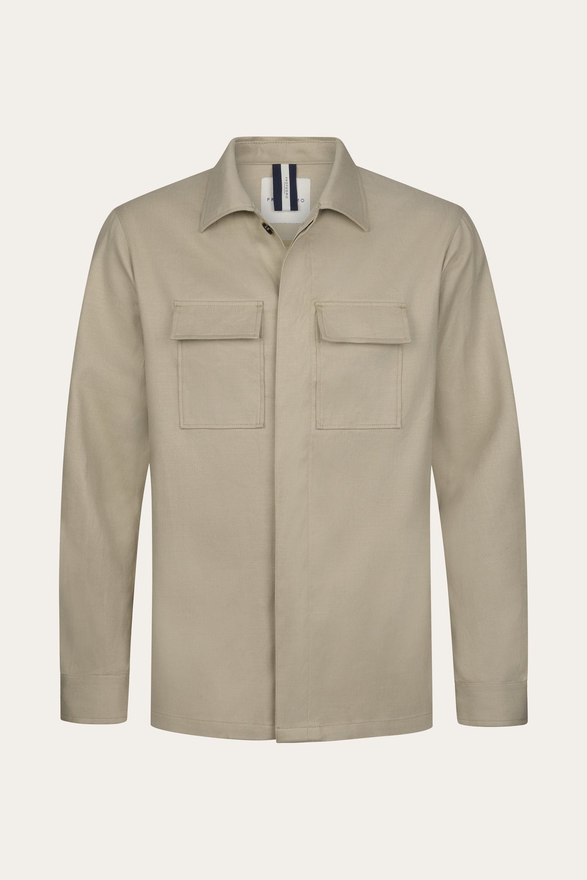 Beige linnen-katoen overshirt