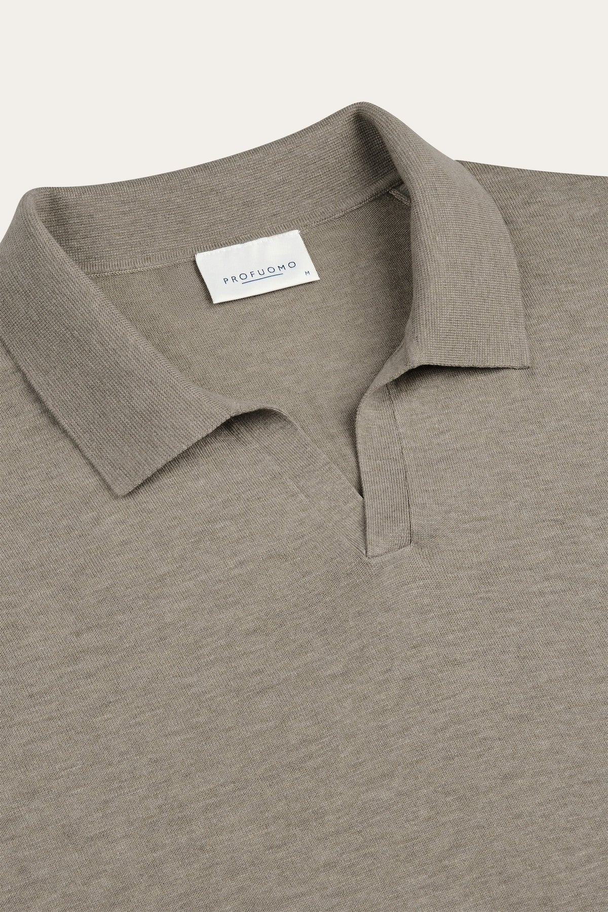 Beige Luxury Basic open kraag polo