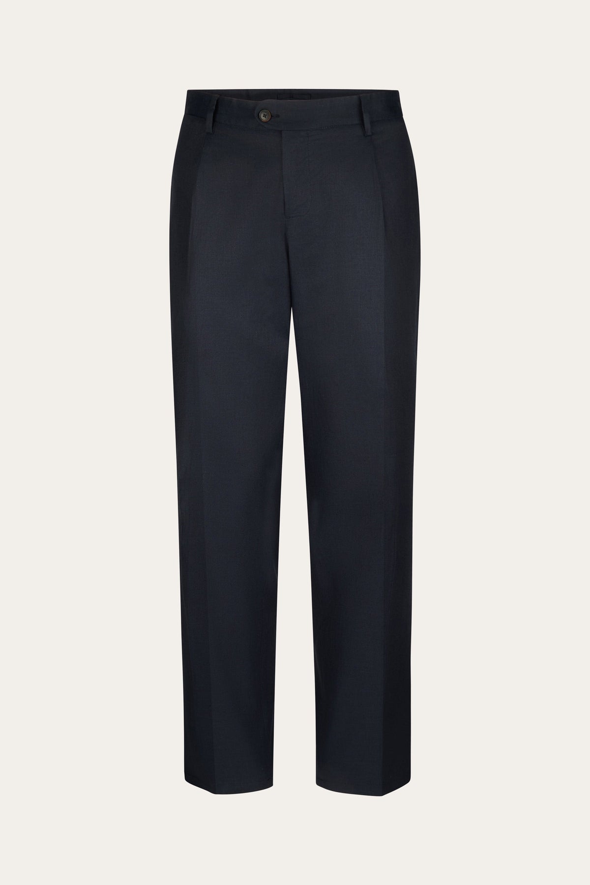Navy linnen-katoen loose fit broek