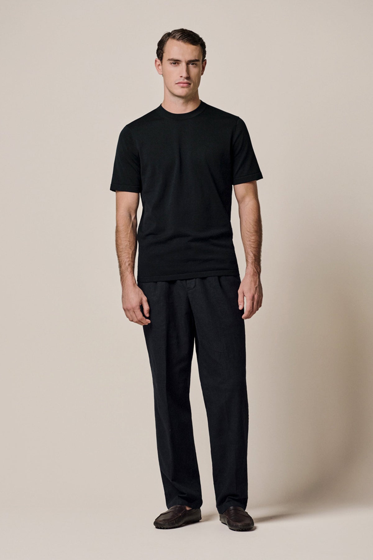 Navy linnen loose fit broek