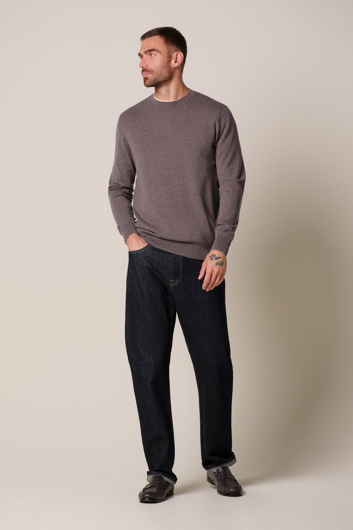 Aubergine Luxury Basic crewneck