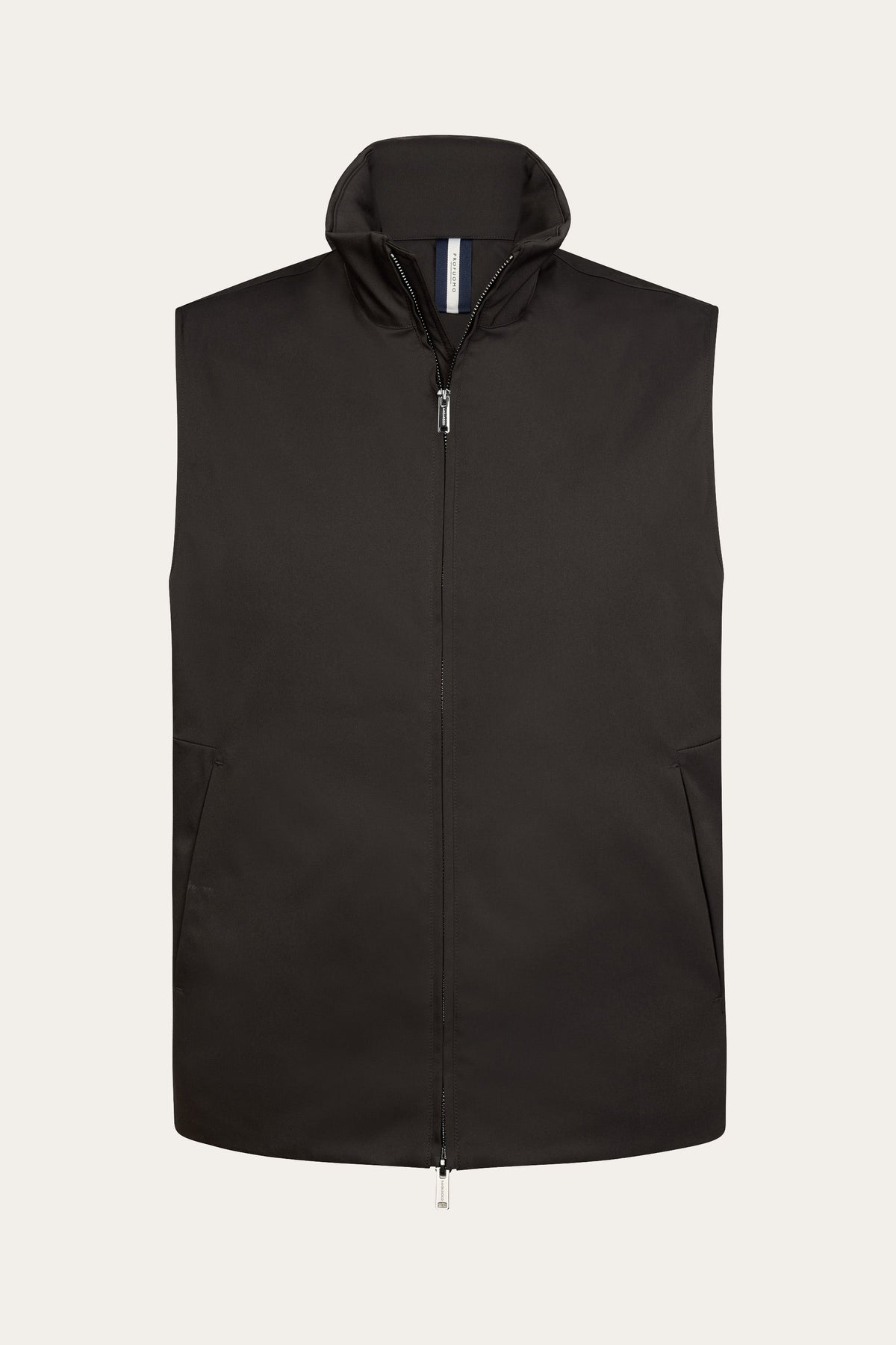 Donkerbruine magnet bodywarmer