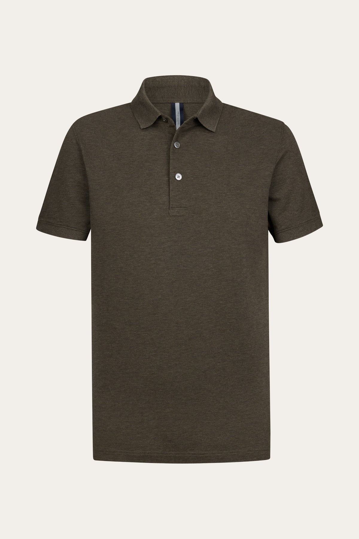 Bruine stretch piqué polo