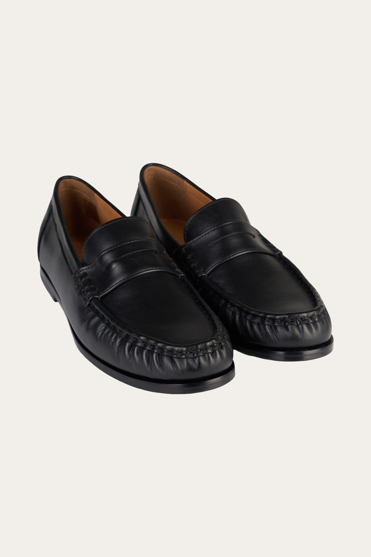 The Hawthorne Black Leather Penny Loafers