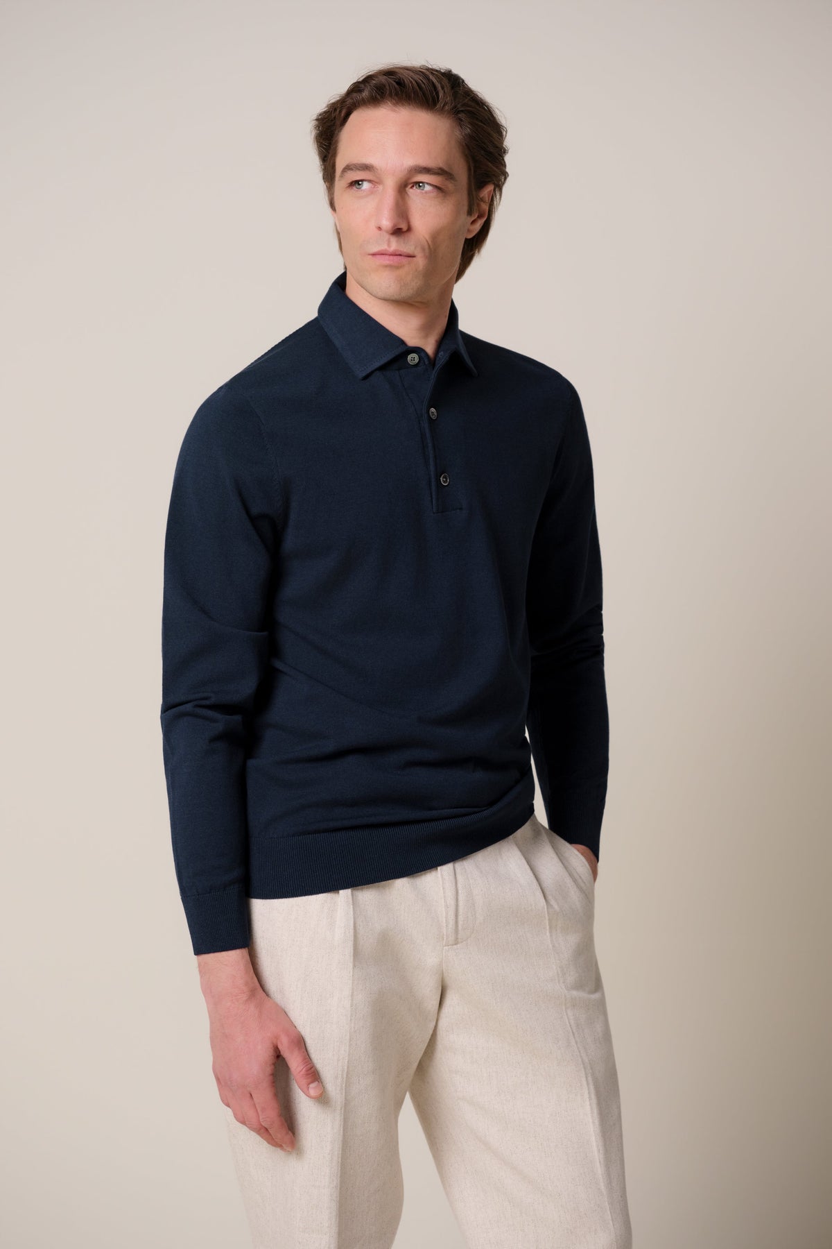Blauwe Luxury Basic one piece polo