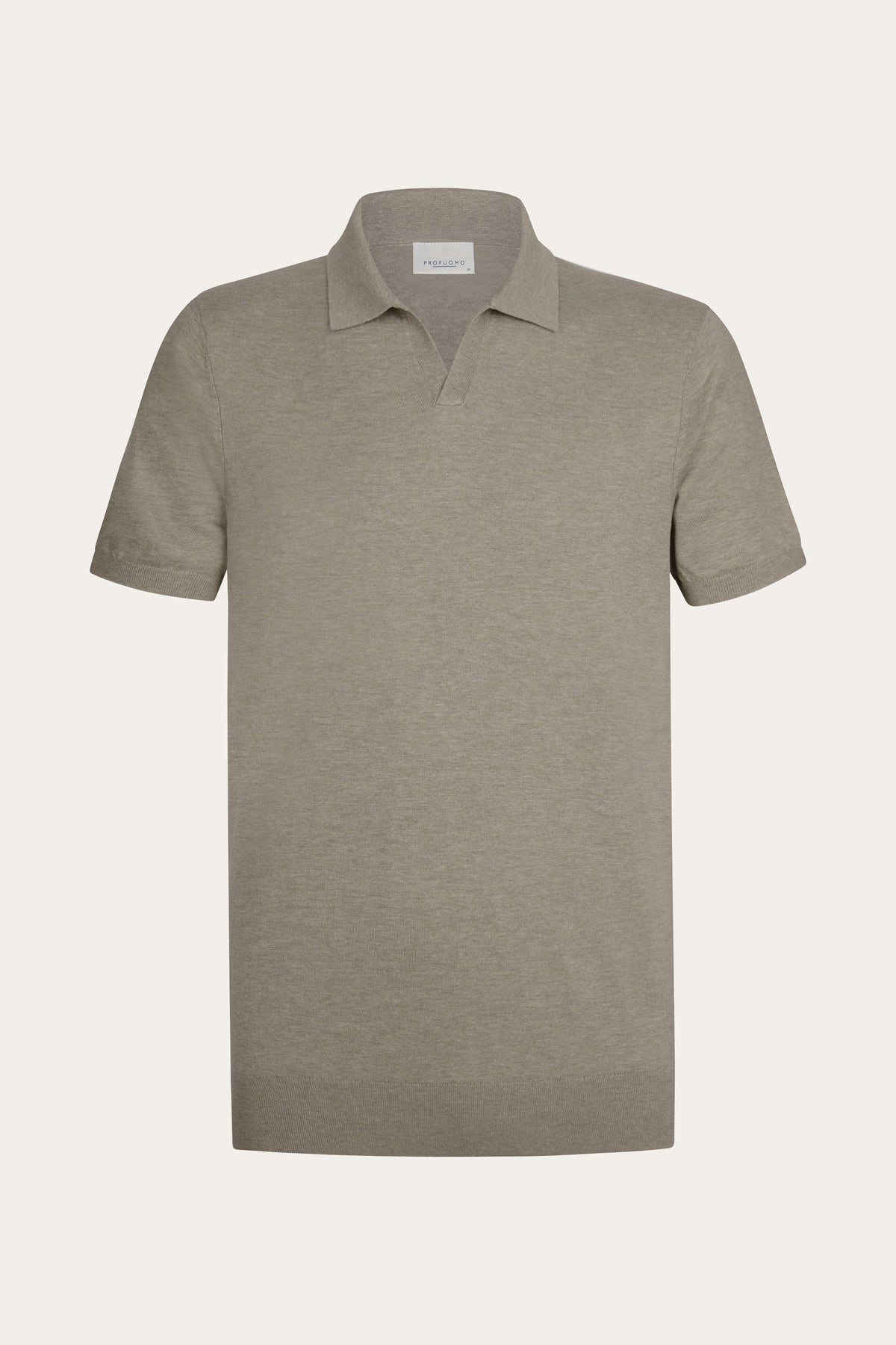 Beige Luxury Basic open kraag polo