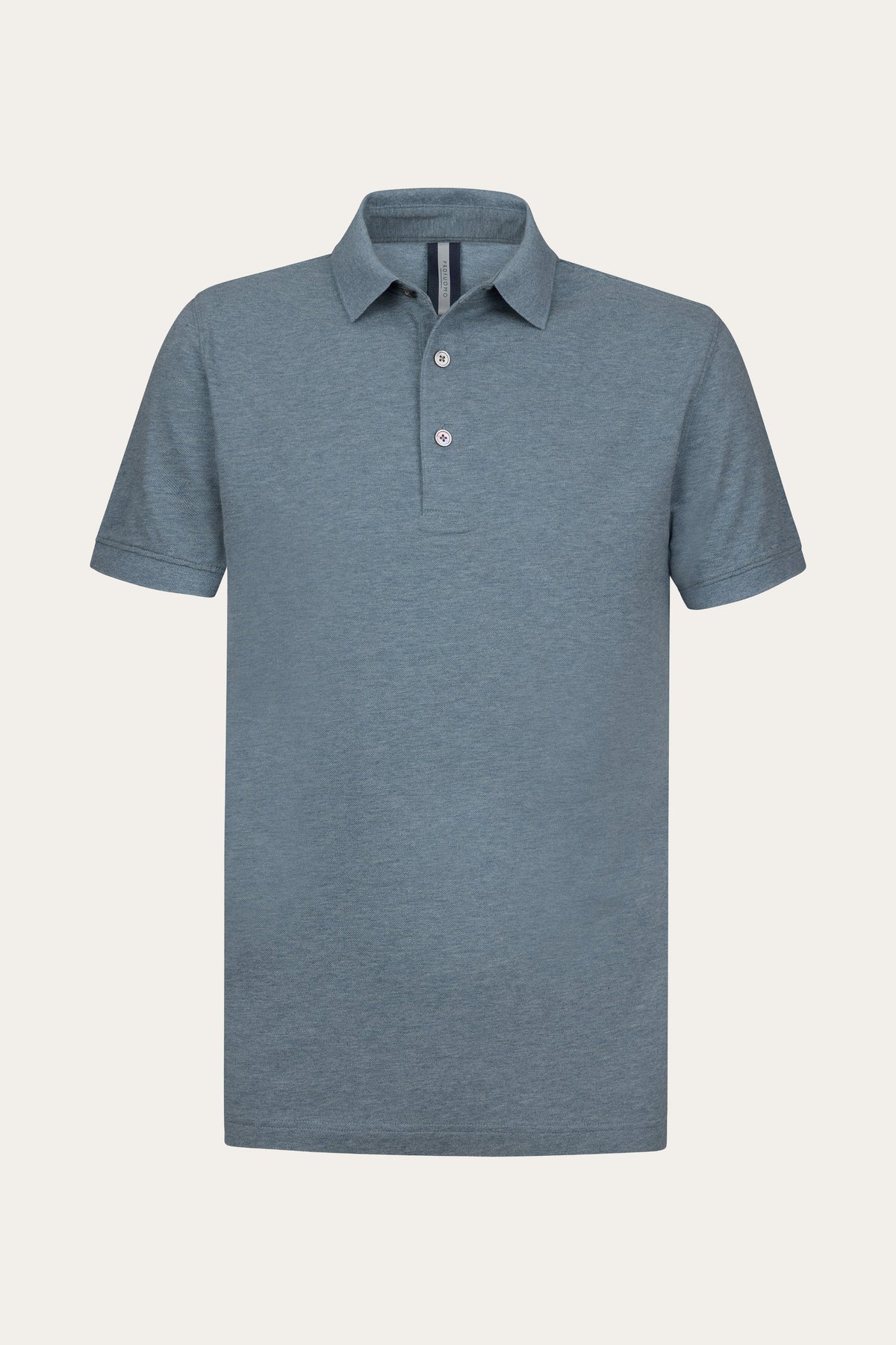 Blauwe stretch piqué polo