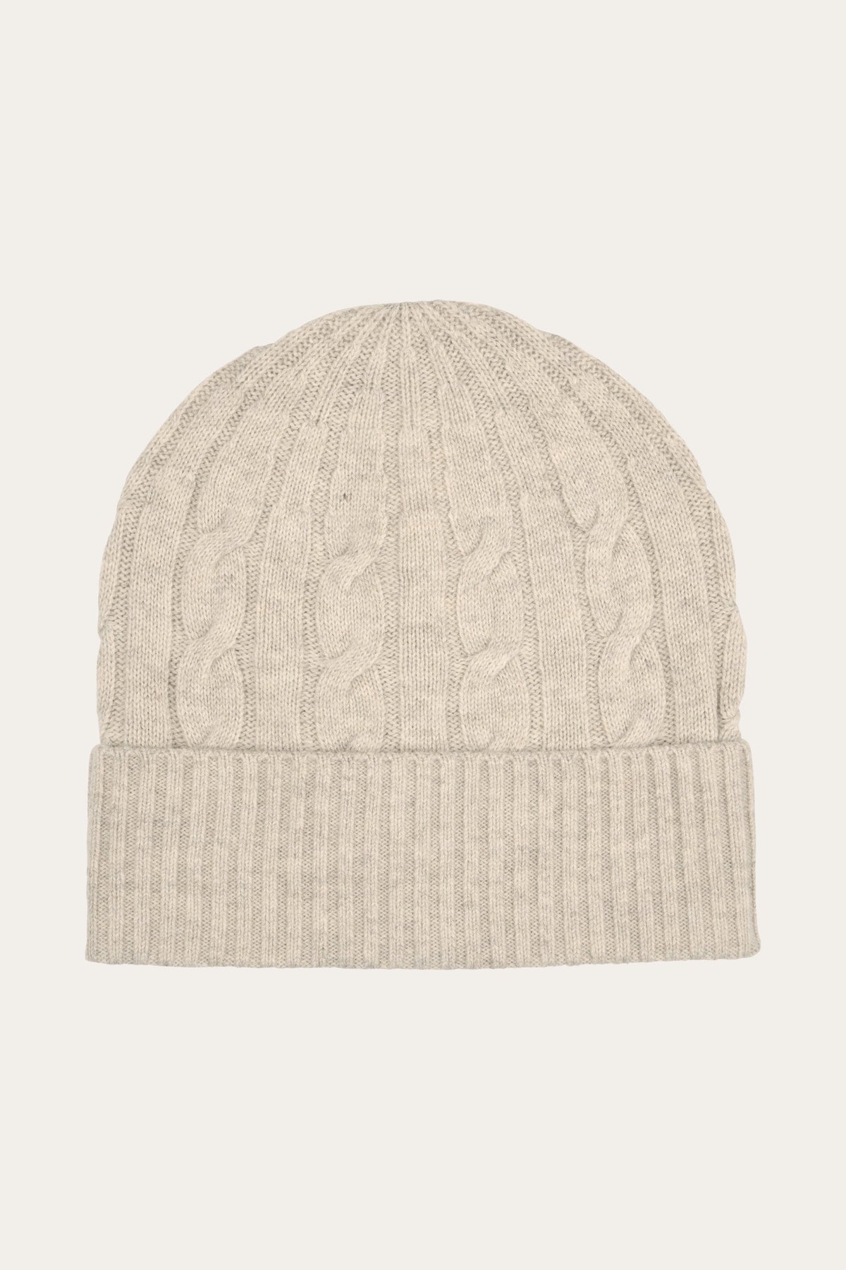 Beige wol knitted beanie