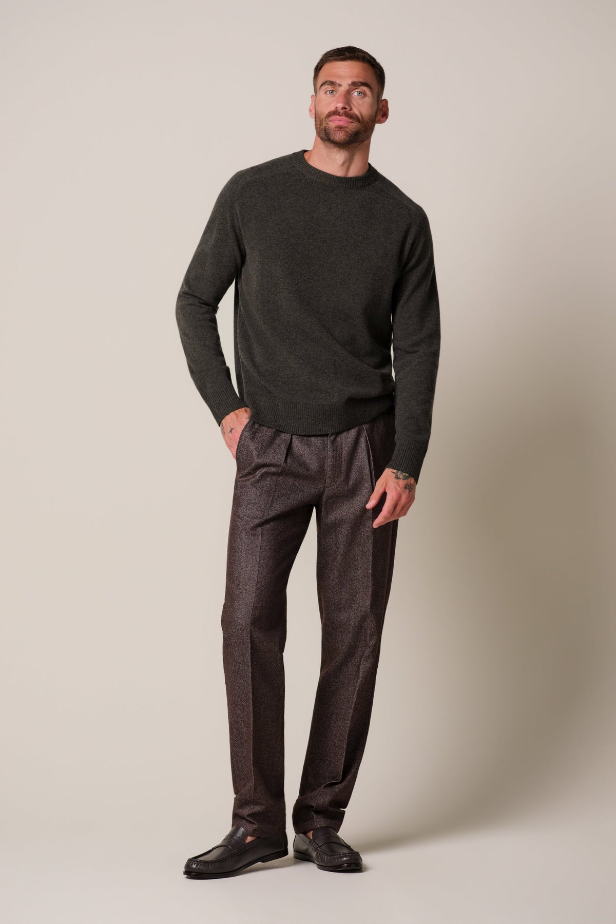 Bruine soft wollen crewneck