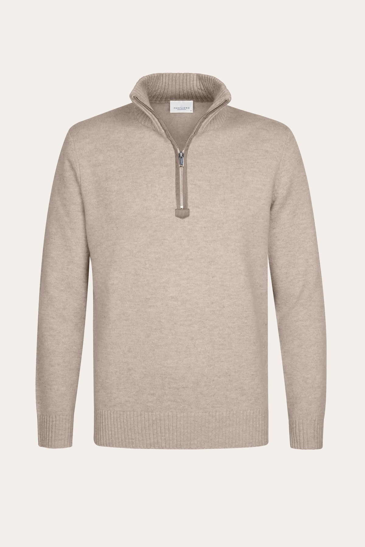 Beige soft wollen half zip