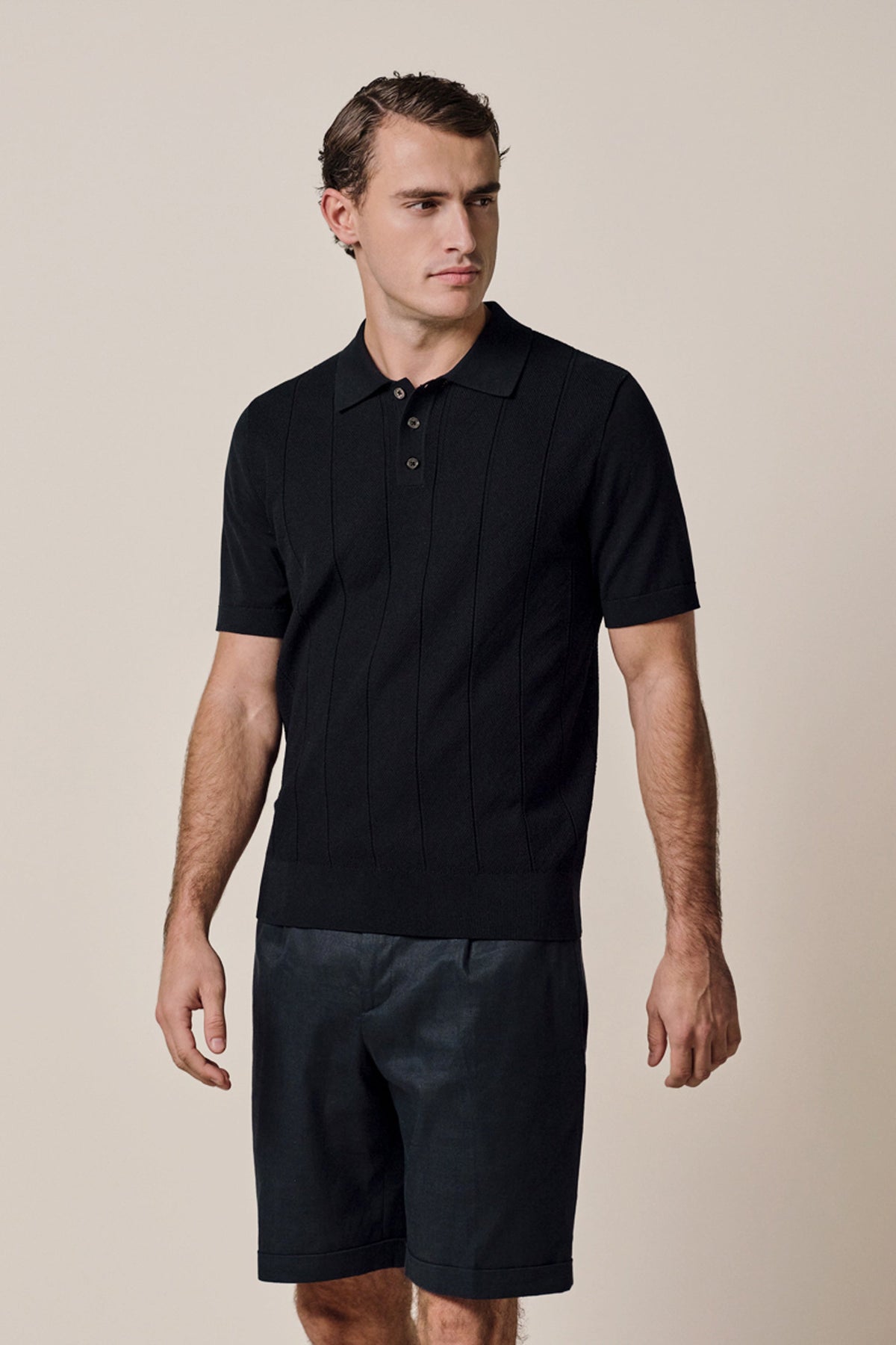 Navy Aero Ease gestreepte polo