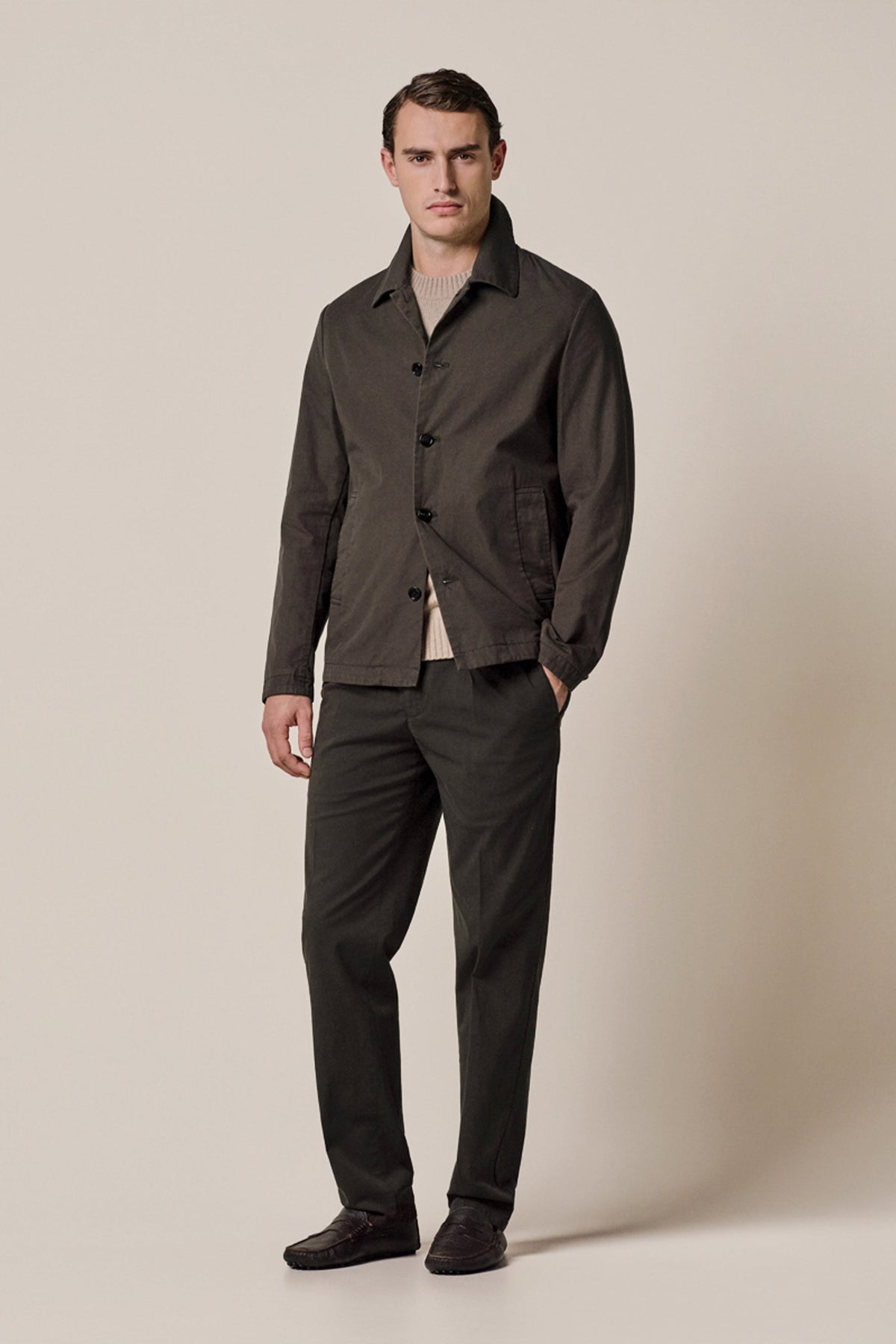 Donkerbruine Antique Dye overshirt