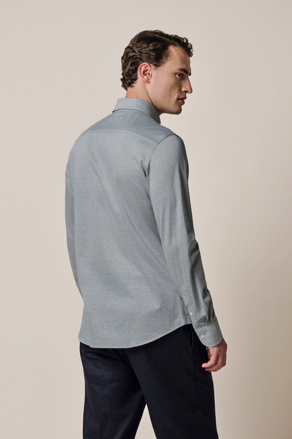 Grijs Japanese knitted overhemd