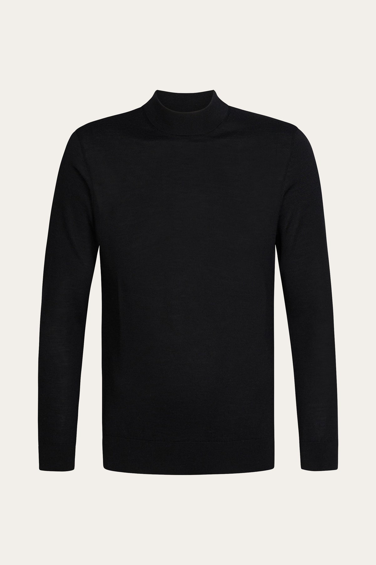 Zwarte merino mockneck