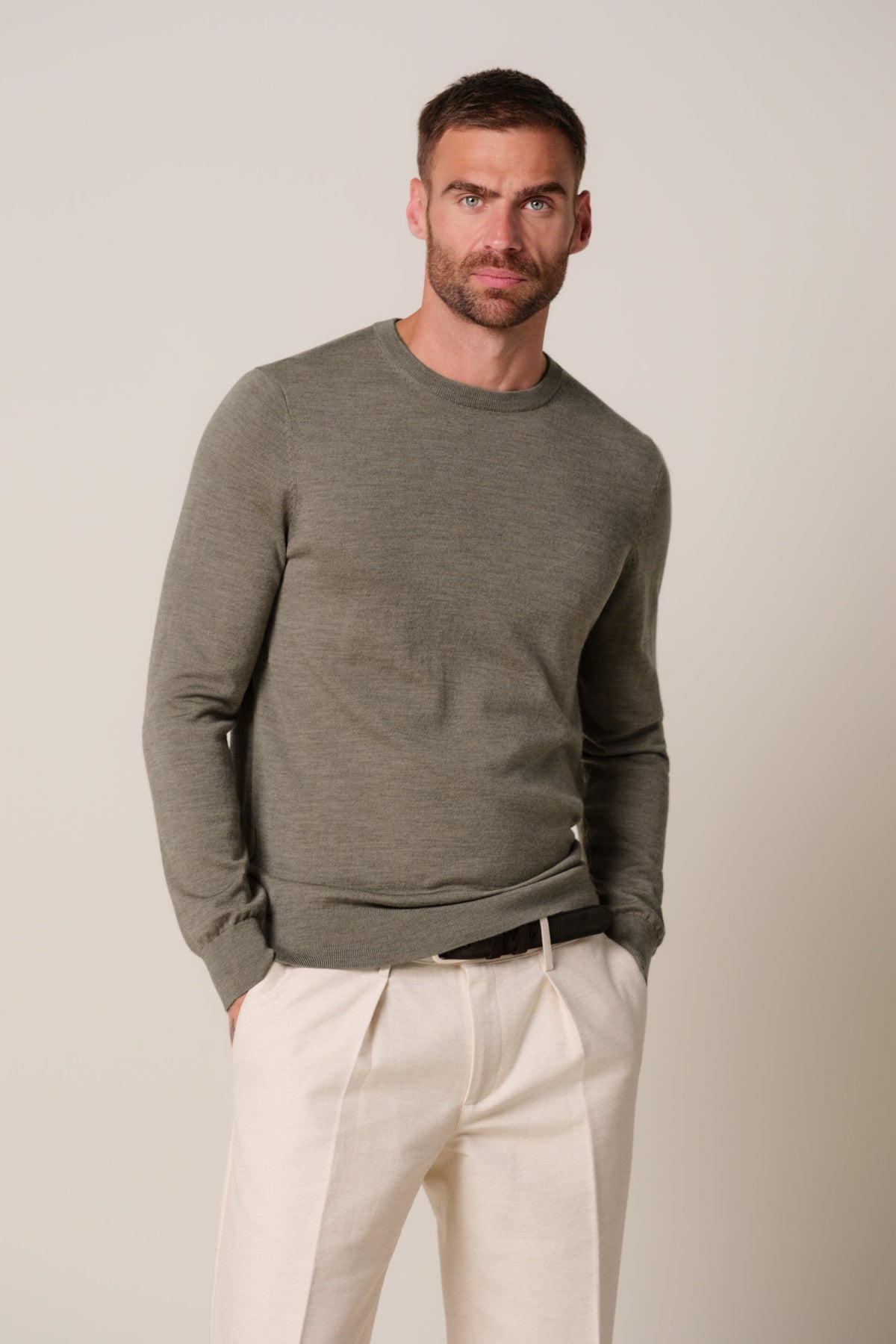 Bruine merino crewneck