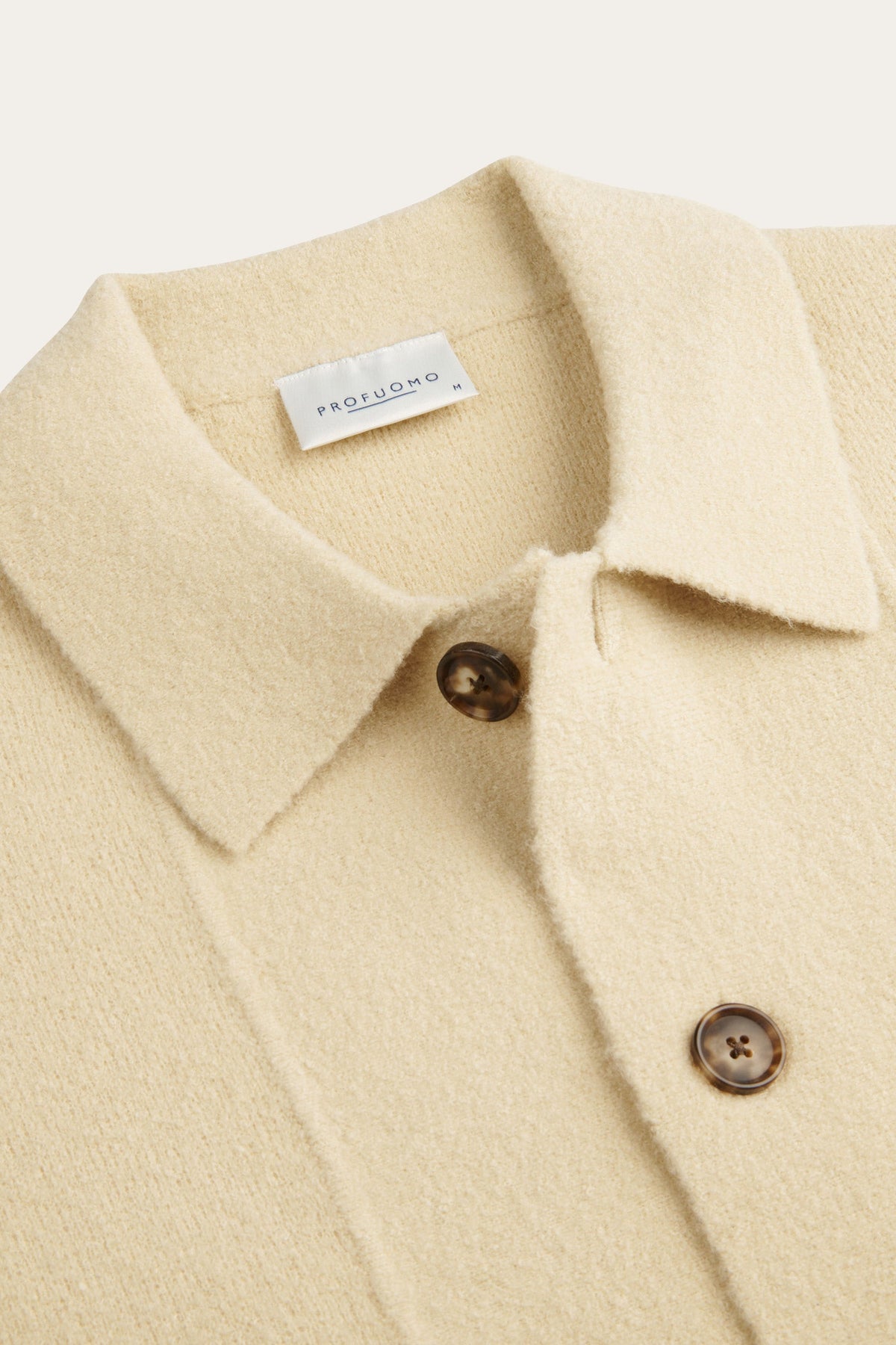 Zand boiled wollen full button polo