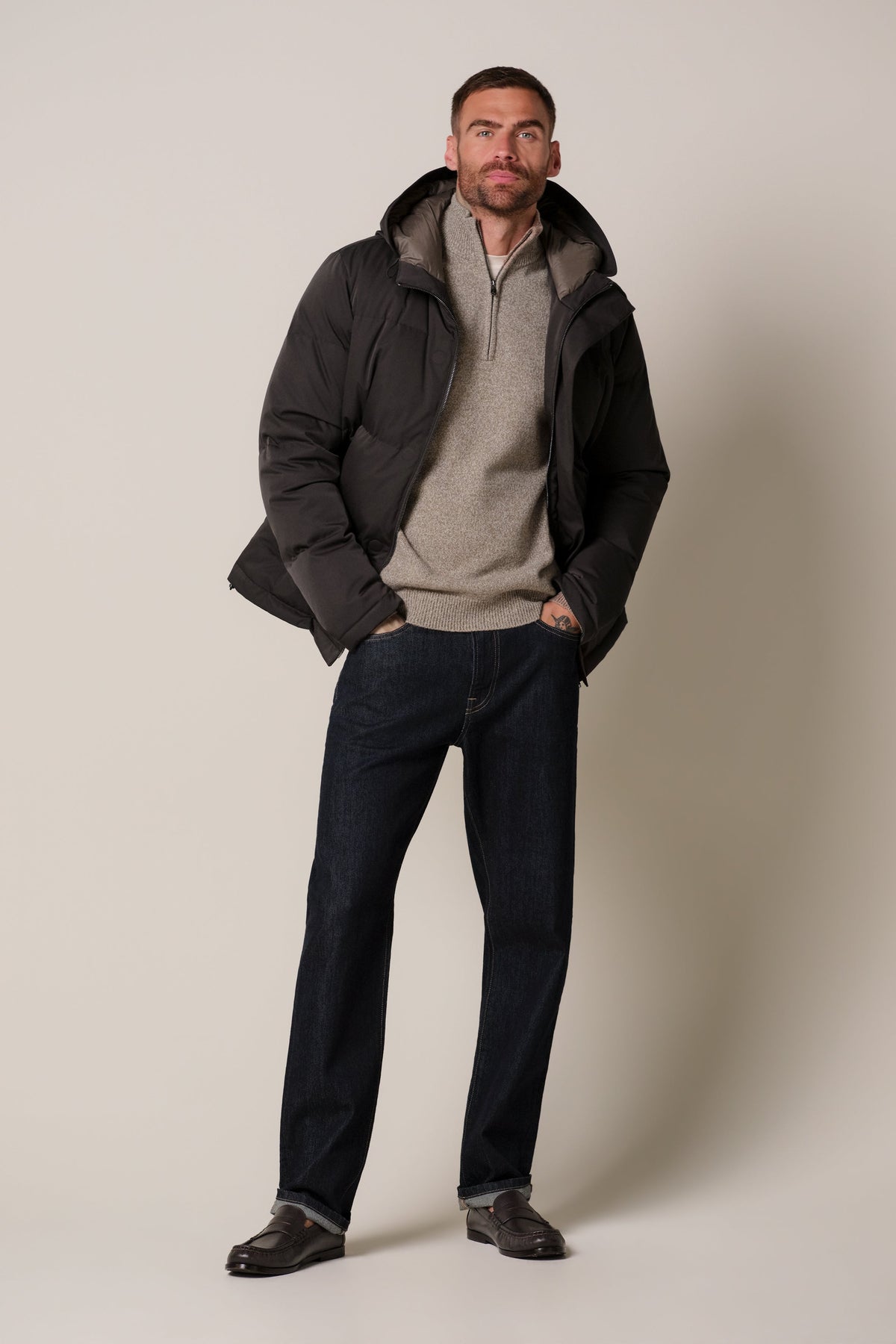 Donkerbruine magnet parka
