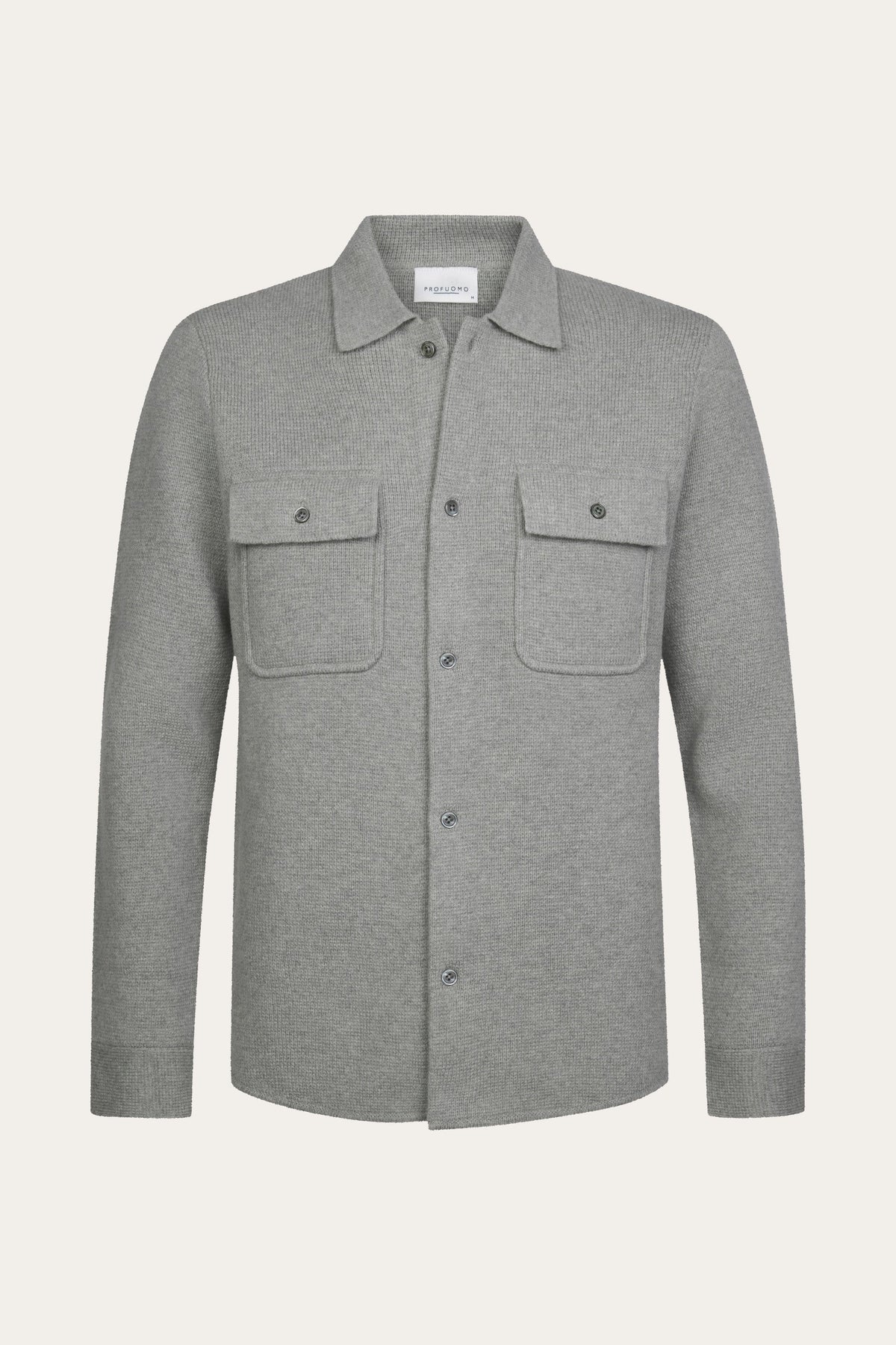 Grijs merino wollen overshirt
