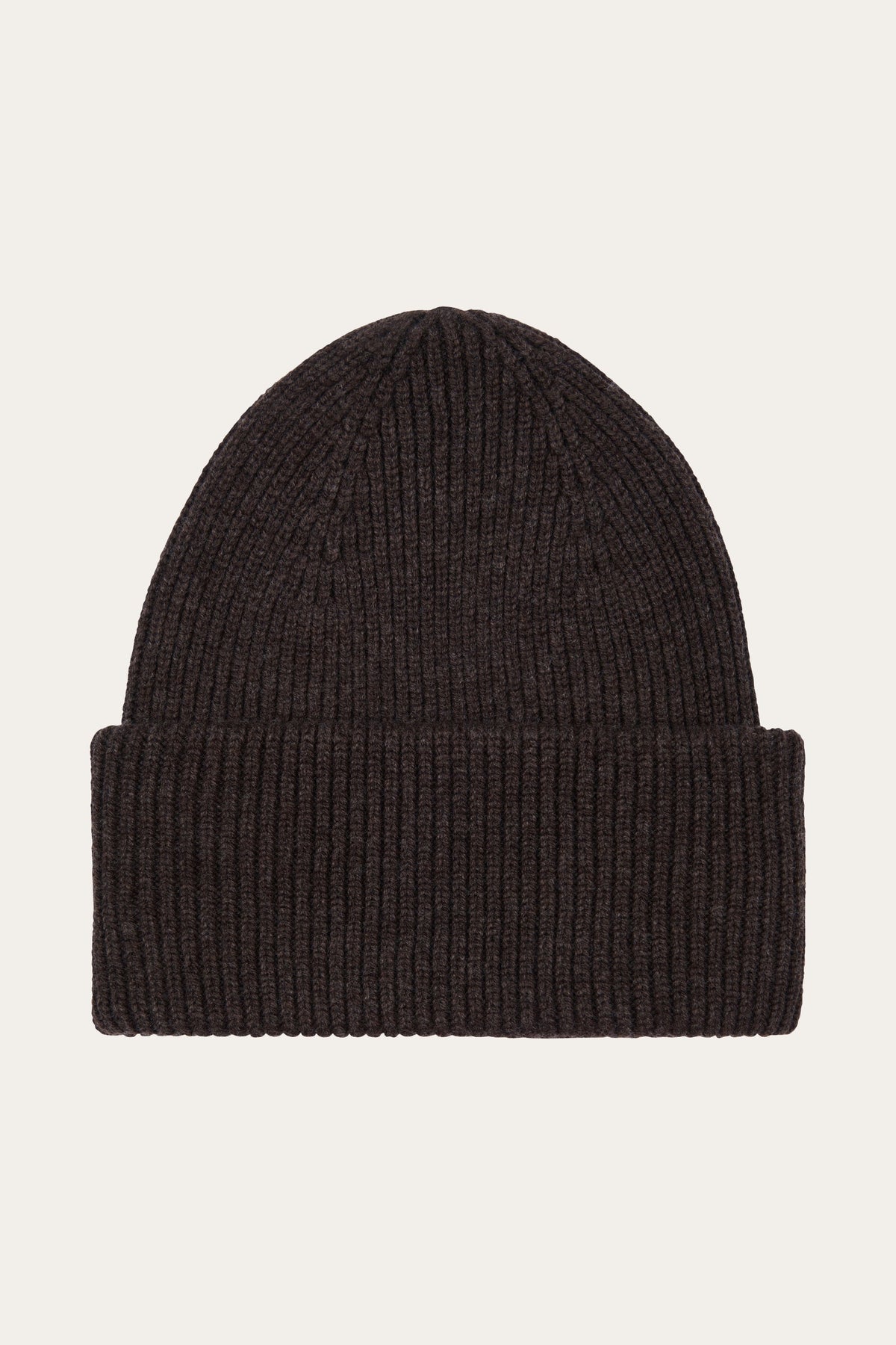 Donkerbruine wol knitted beanie