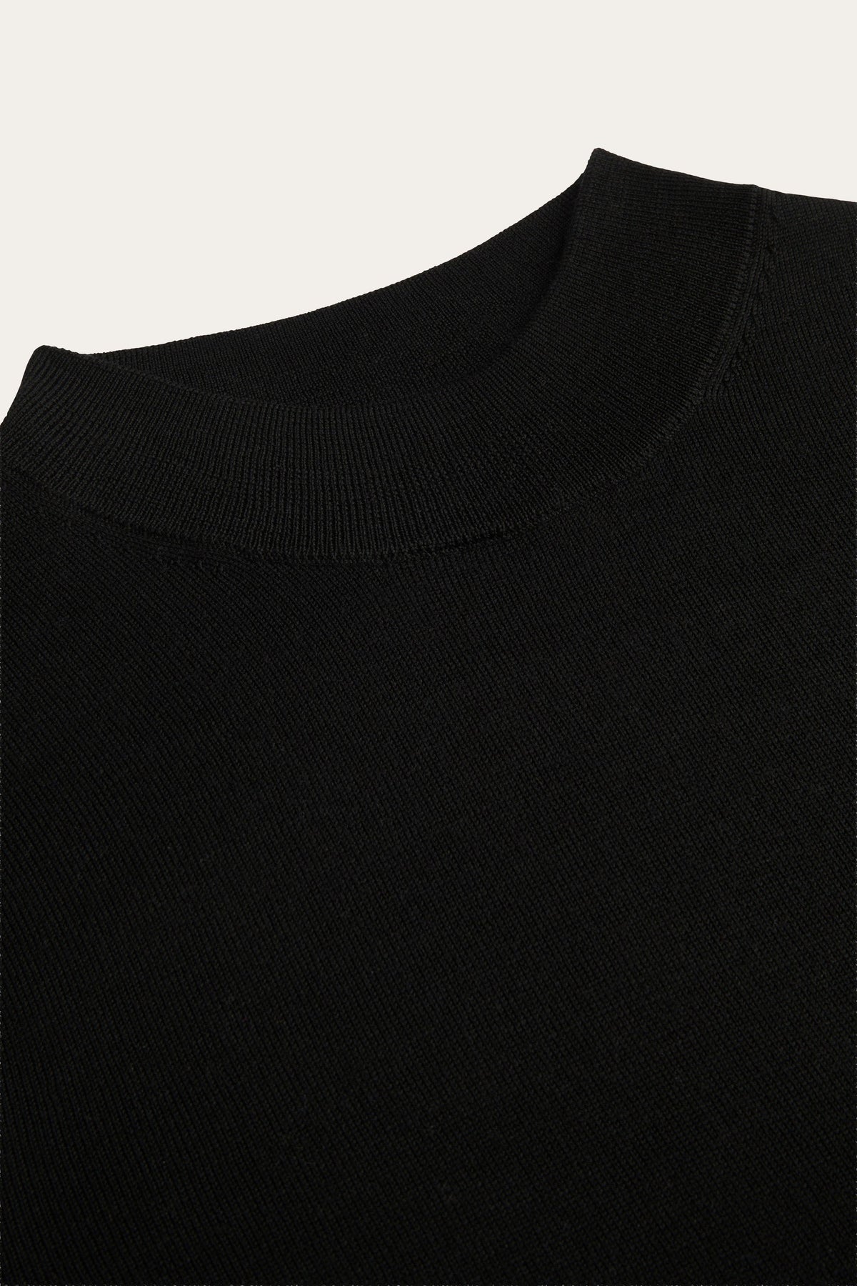 Zwarte merino mockneck