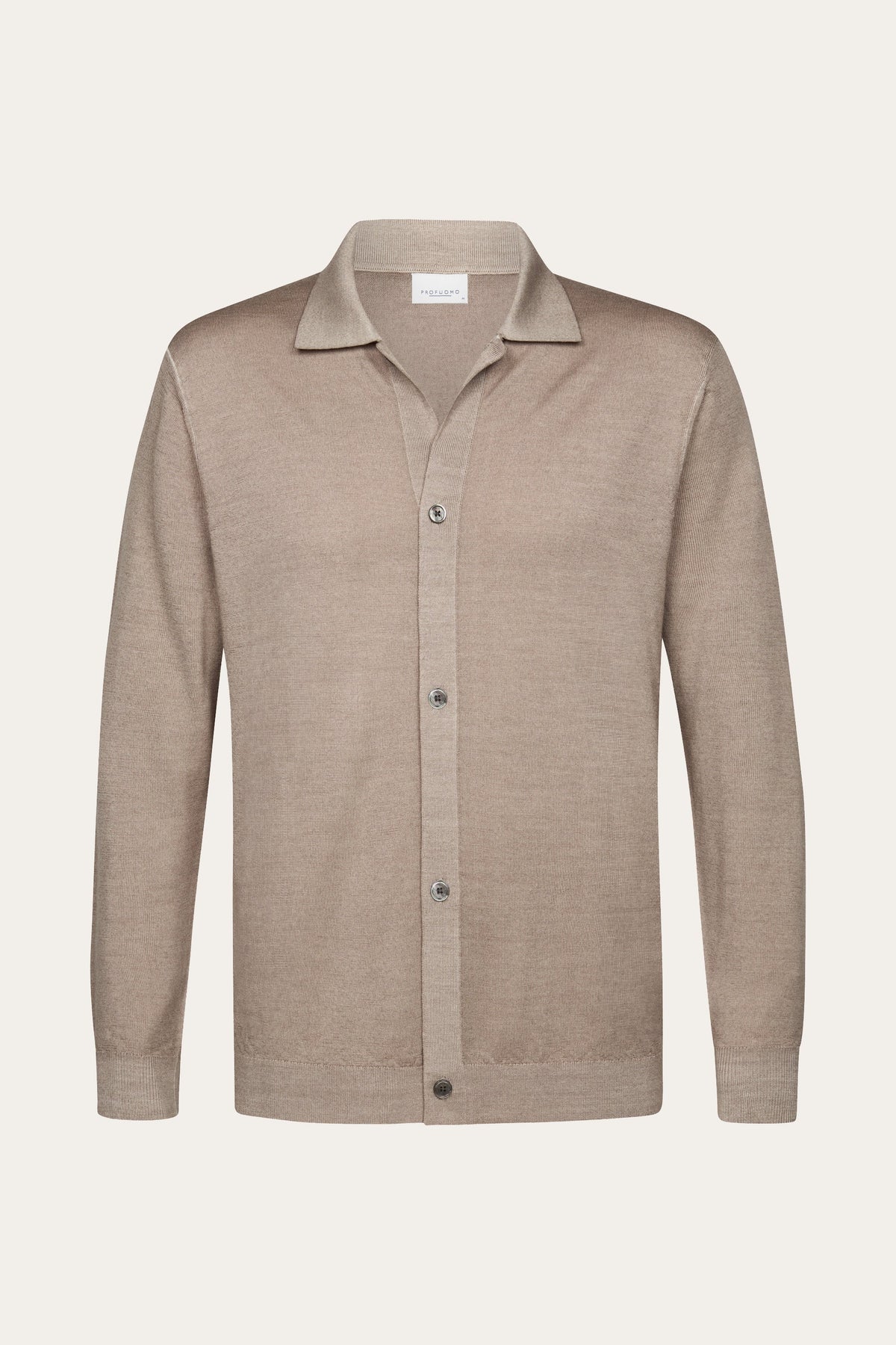Beige Garment Dye merino polo