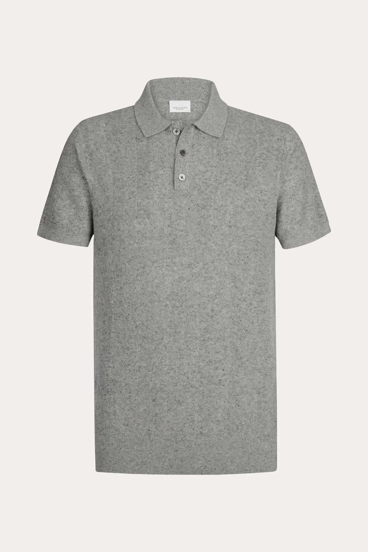Grijze visgraat polo