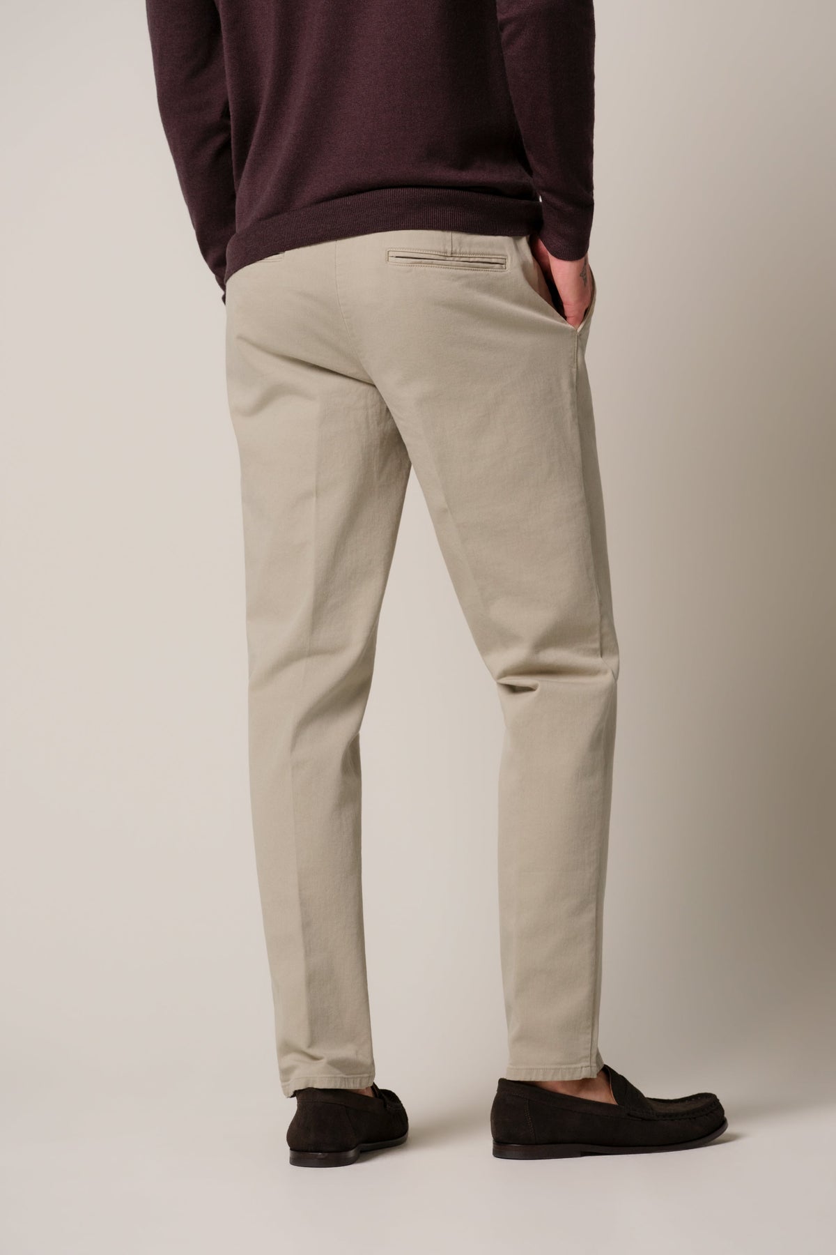 Lichtbeige stretch twill chino