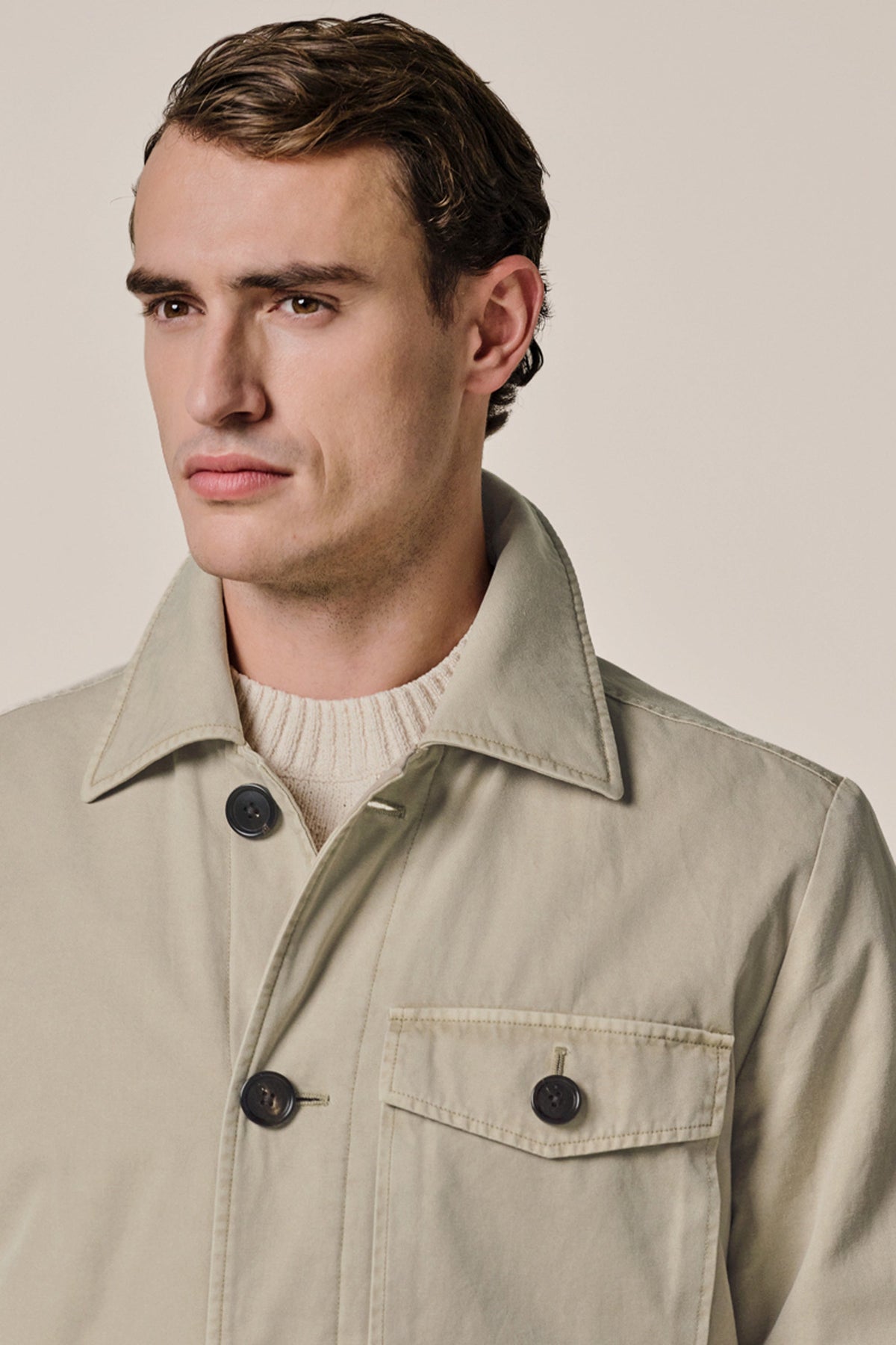 Lichtbeige Antique Dye bomber