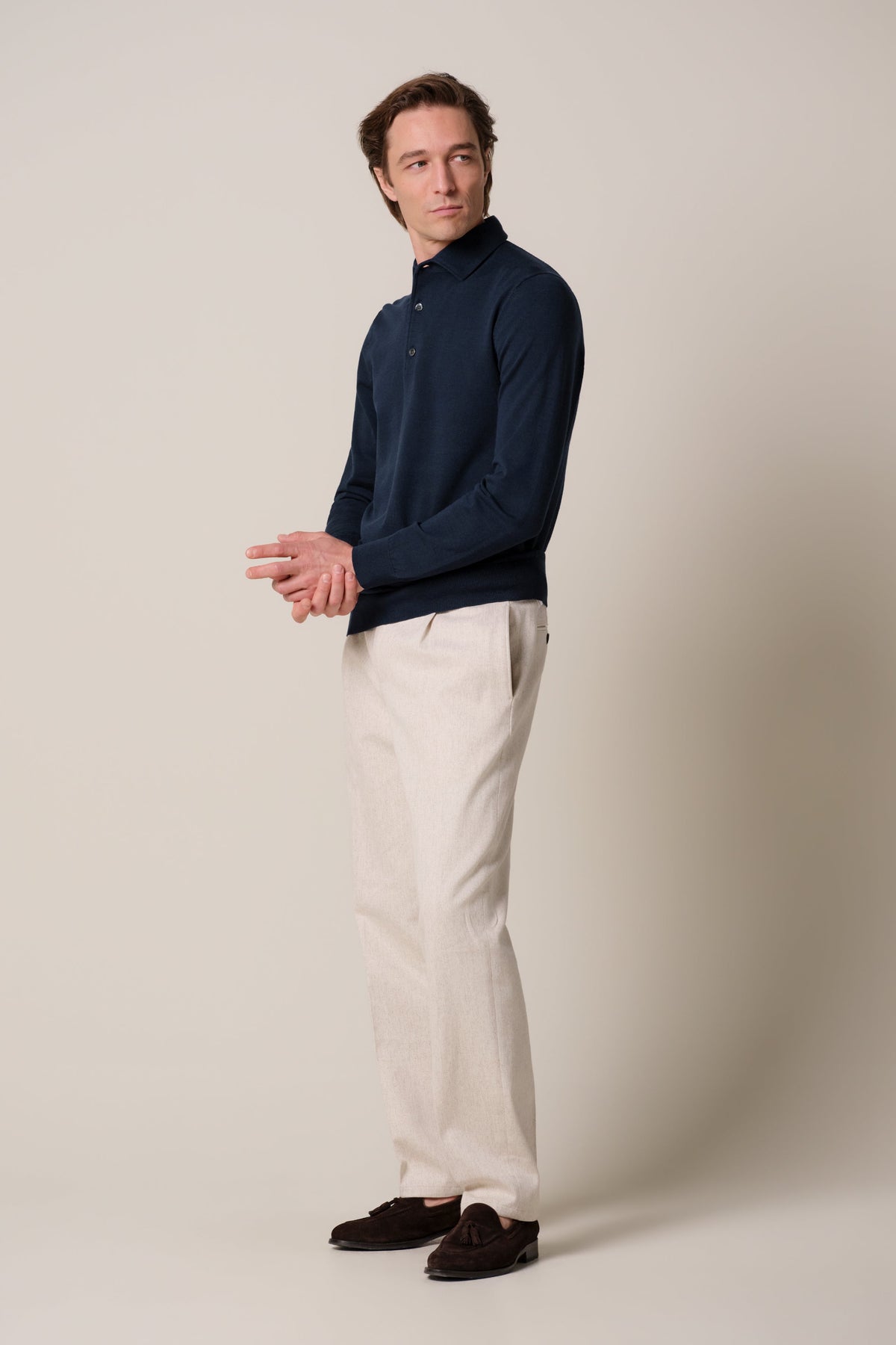 Blauwe Luxury Basic one piece polo
