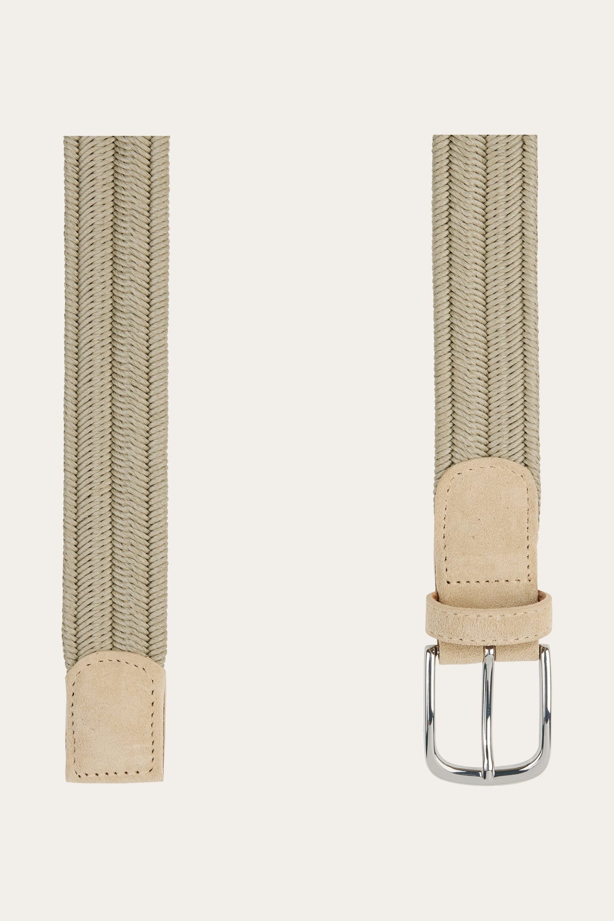 Kahki waxed elastische riem