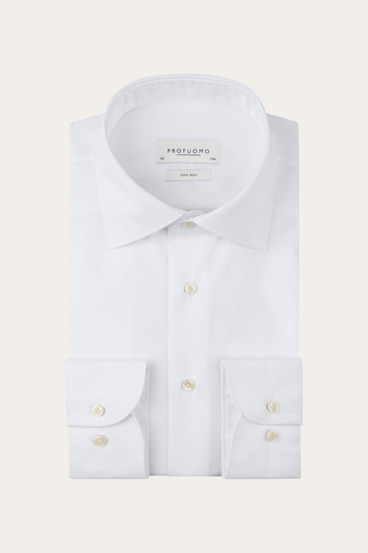 Wit two-ply twill overhemd