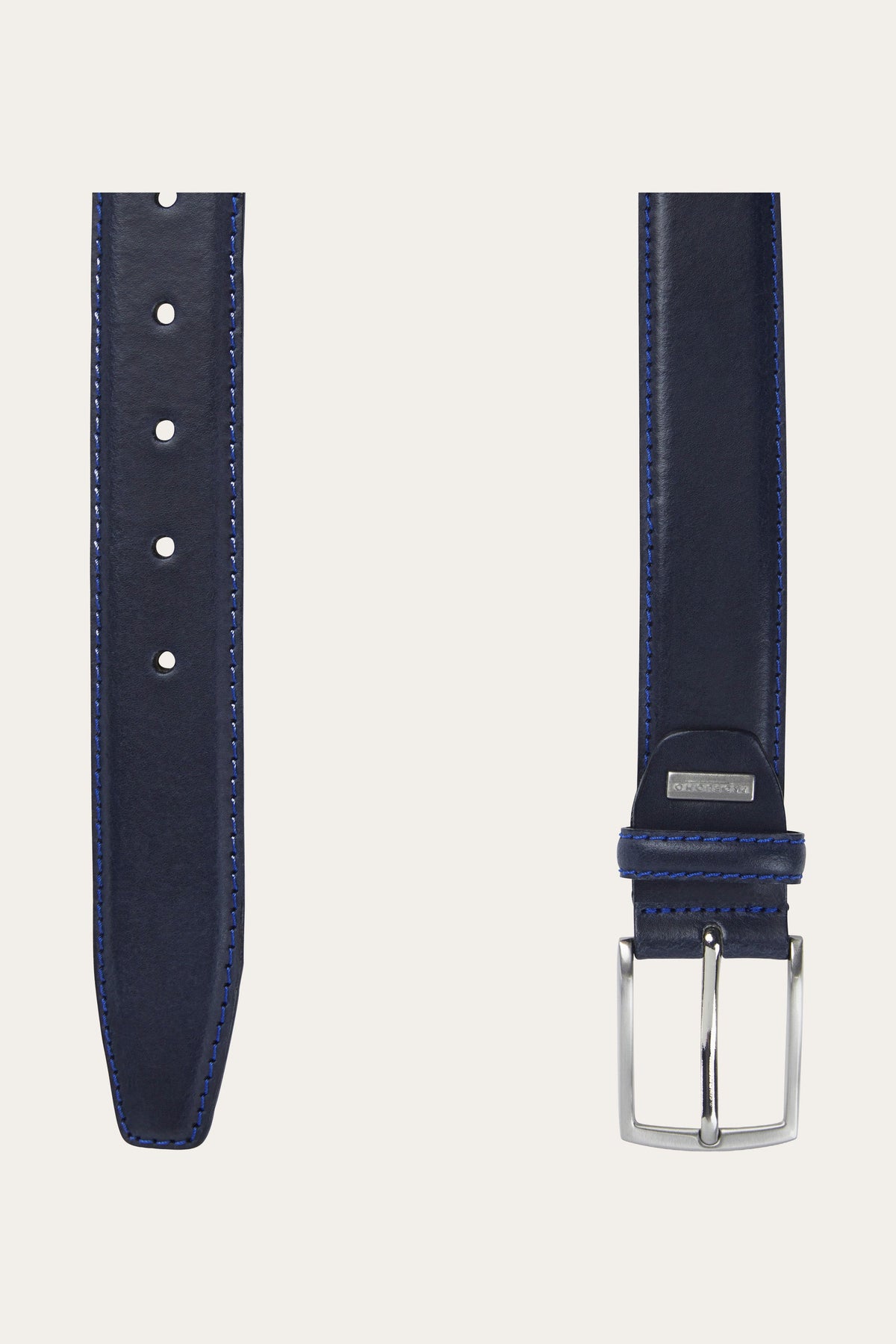 Navy contrast stiksel riem