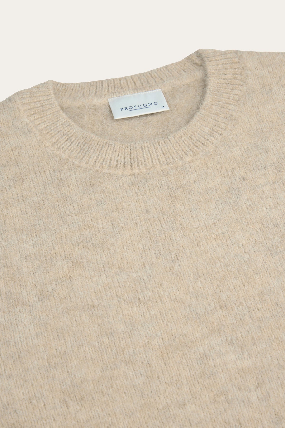 Beige wollen alpaca crewneck