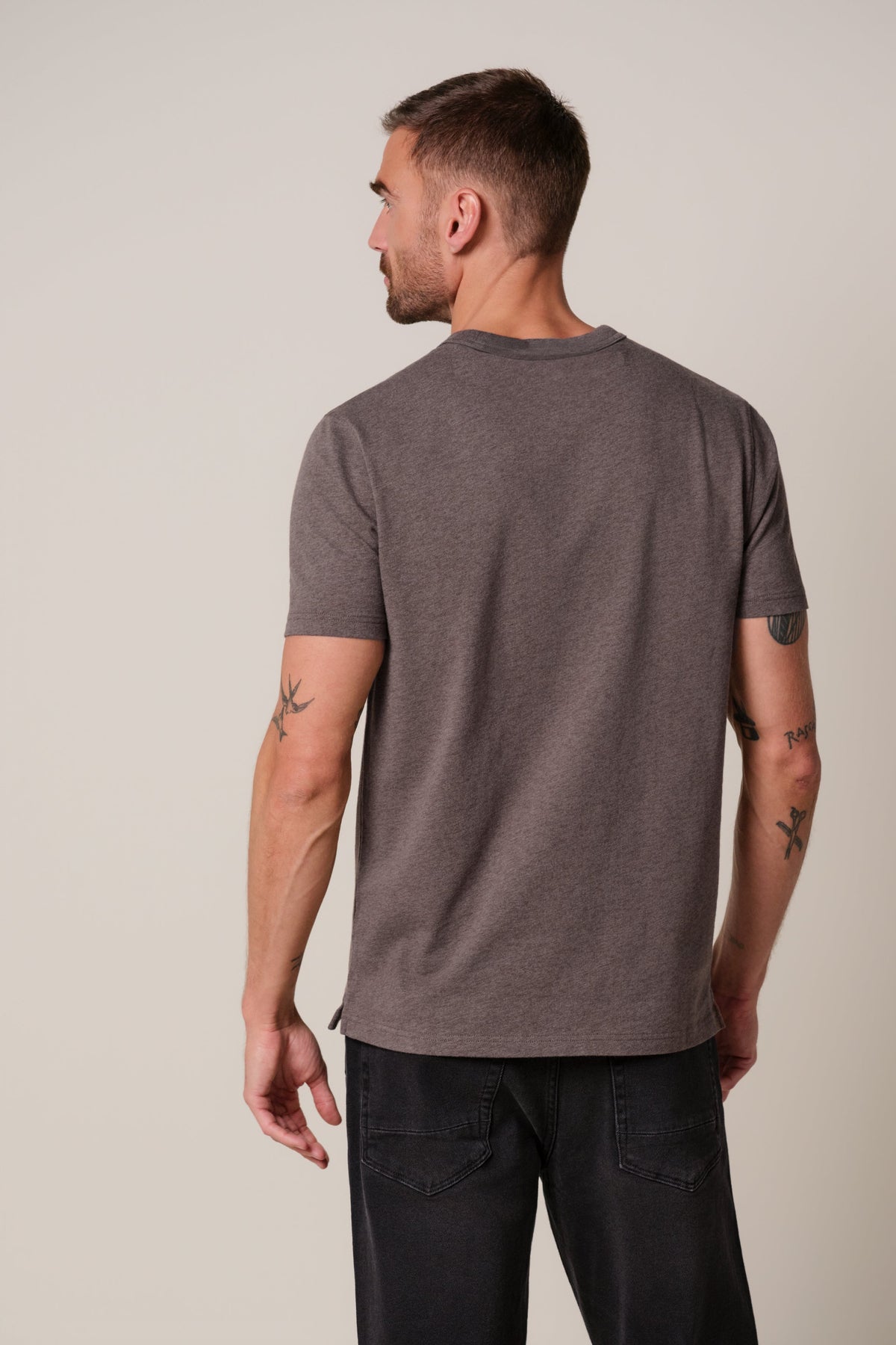 Donkerbruin basic jersey T-shirt