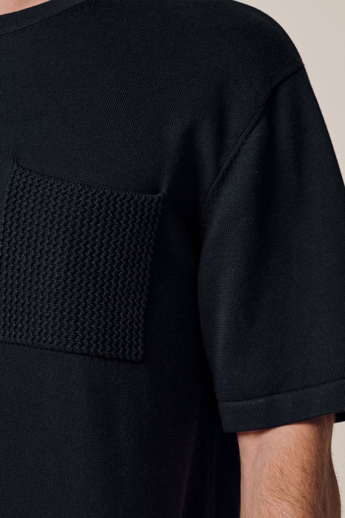 Navy katoenen t-shirt met borstzak